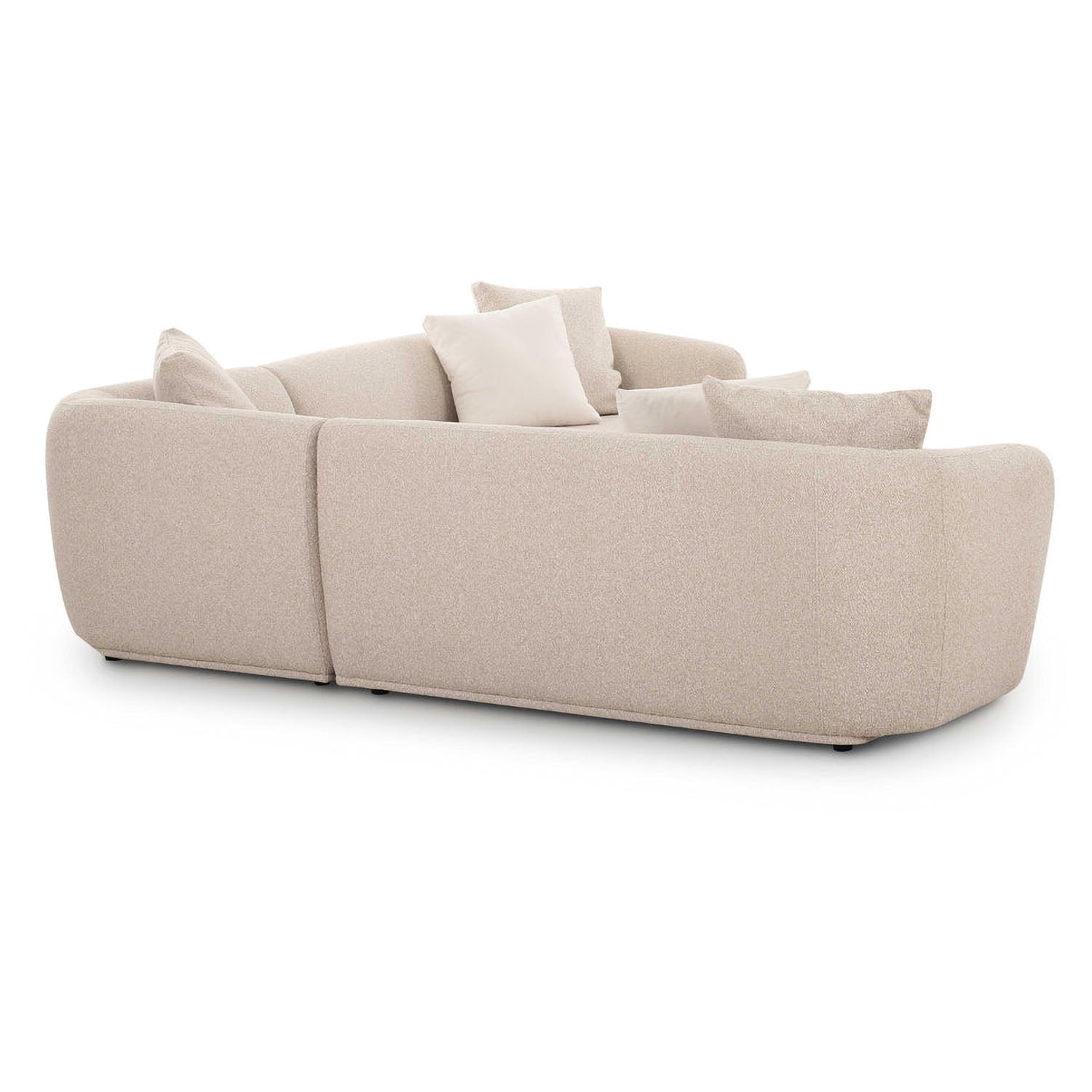 TOV Furniture Sylvie 3-Piece Cream Boucle L-Shaped Sectional Sofa