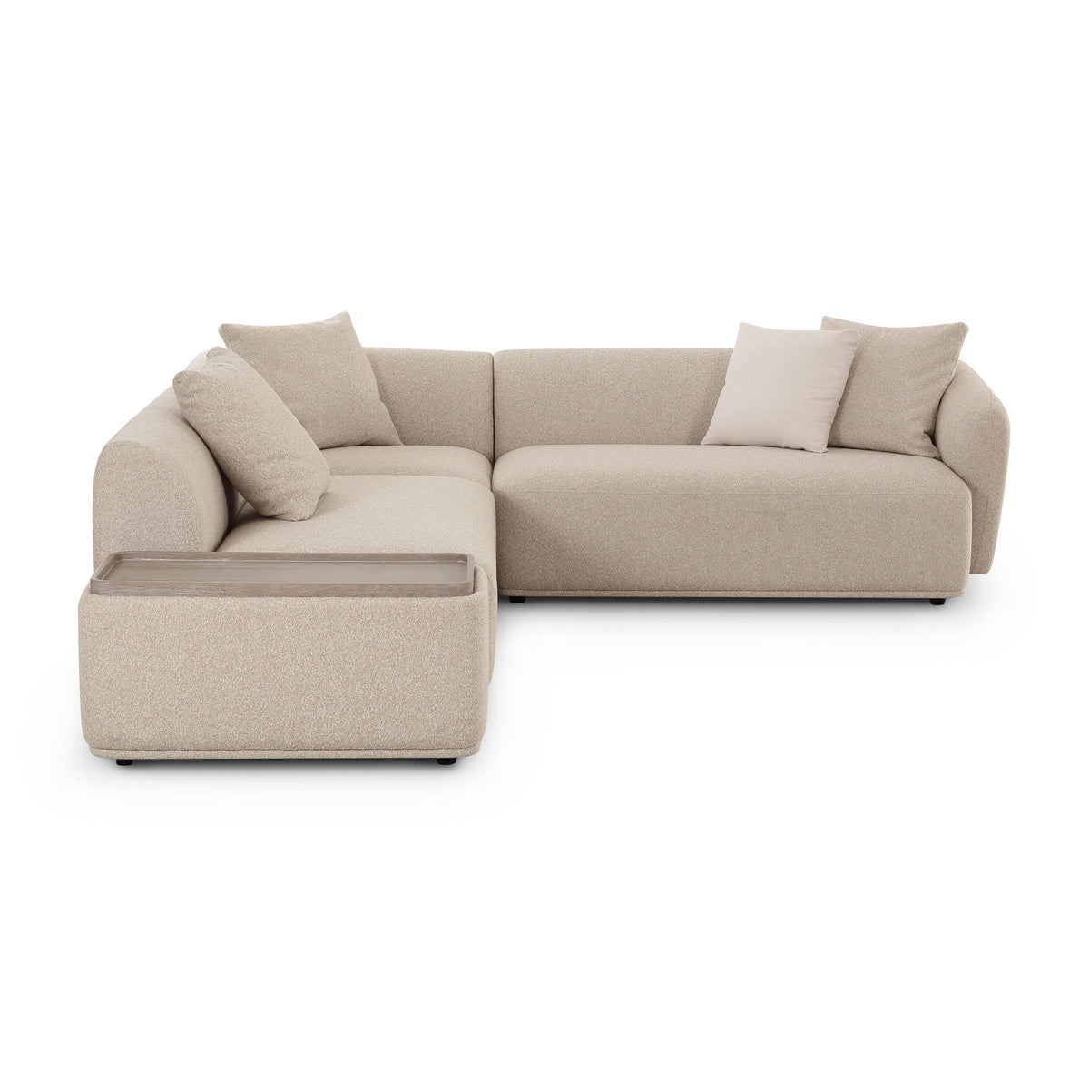 TOV Furniture Sylvie Cream Performance Boucle LAF 4-Piece Chaise Sectional Sofa