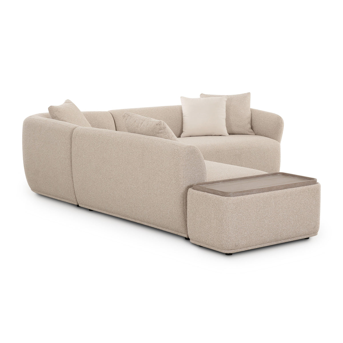 TOV Furniture Sylvie Cream Performance Boucle LAF 4-Piece Chaise Sectional Sofa