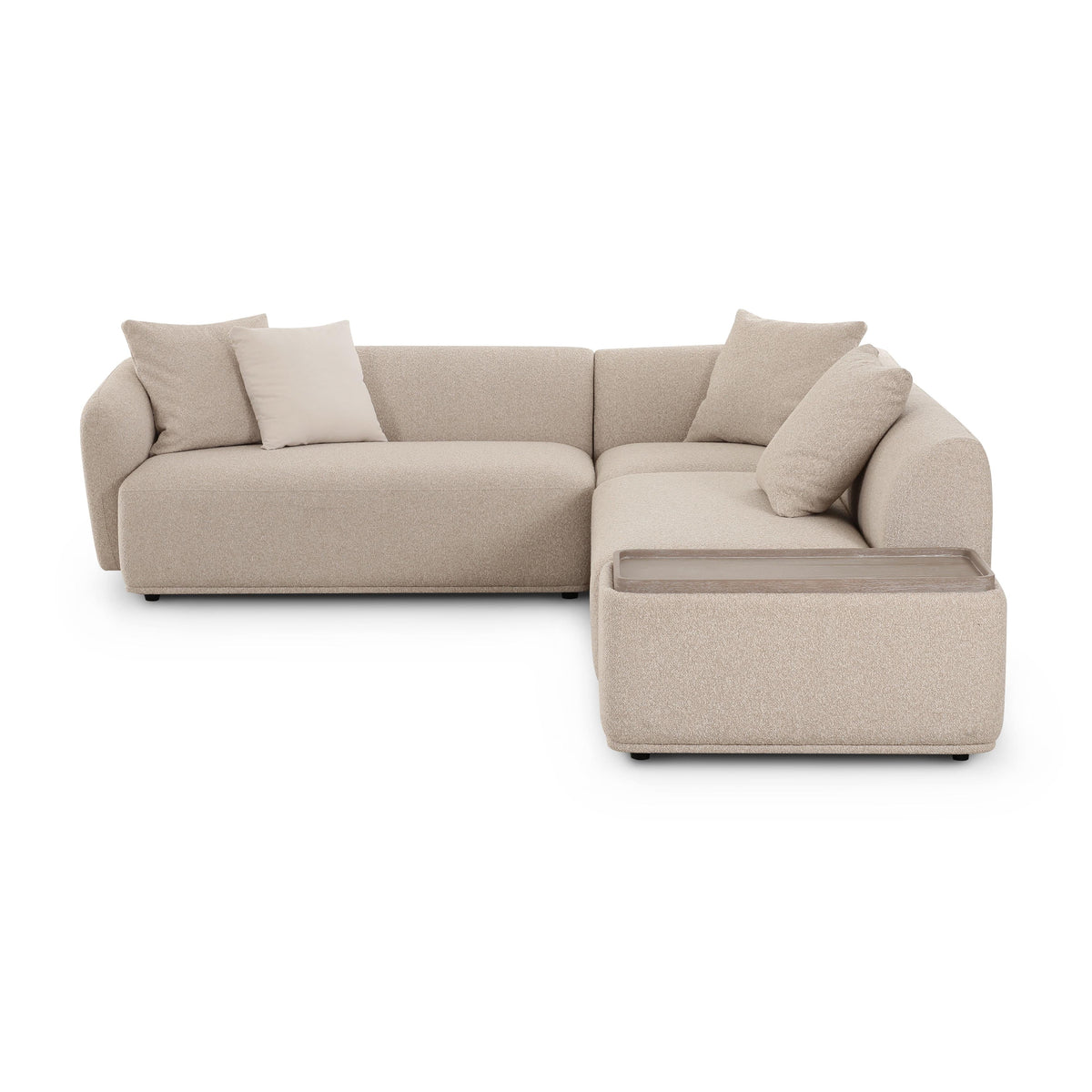 TOV Furniture Sylvie Cream Performance Boucle RAF 4-Piece Chaise Sectional Sofa