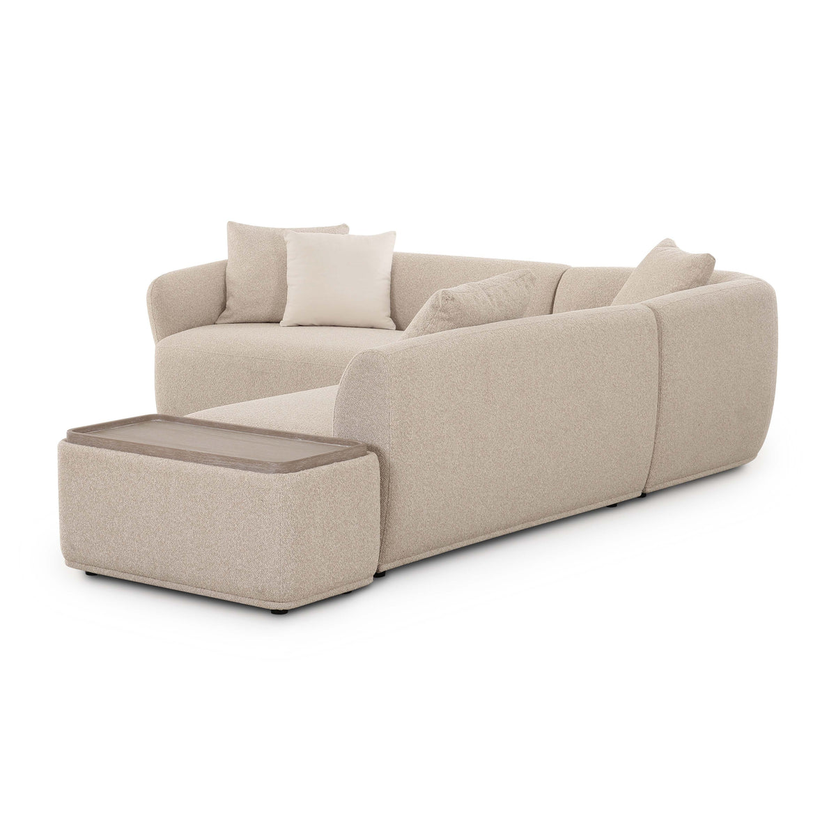 TOV Furniture Sylvie Cream Performance Boucle RAF 4-Piece Chaise Sectional Sofa