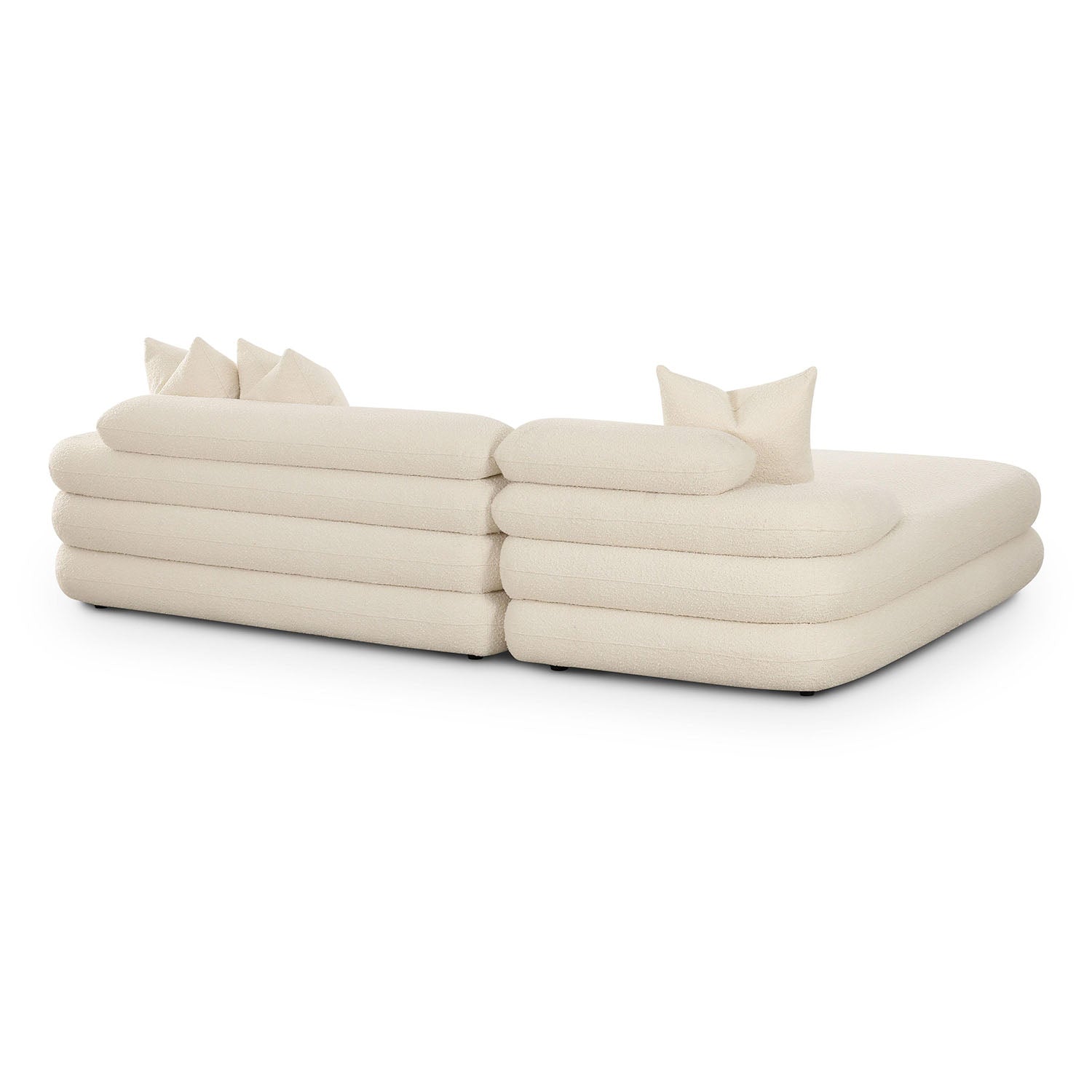 TOV Furniture Lulu Cream Boucle Modular Chaise Sectional Sofa