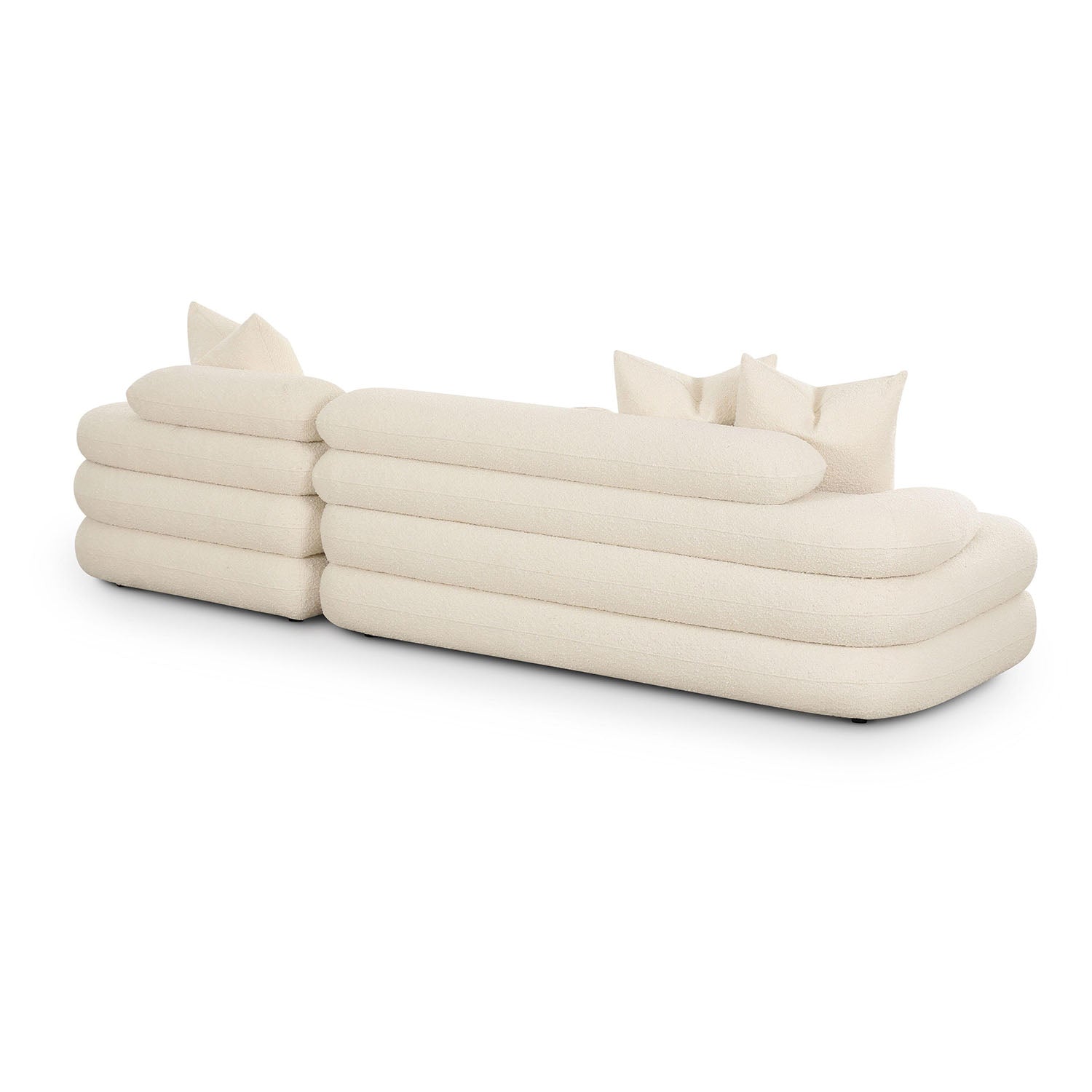 TOV Furniture Lulu Cream Boucle Modular Chaise Sectional Sofa