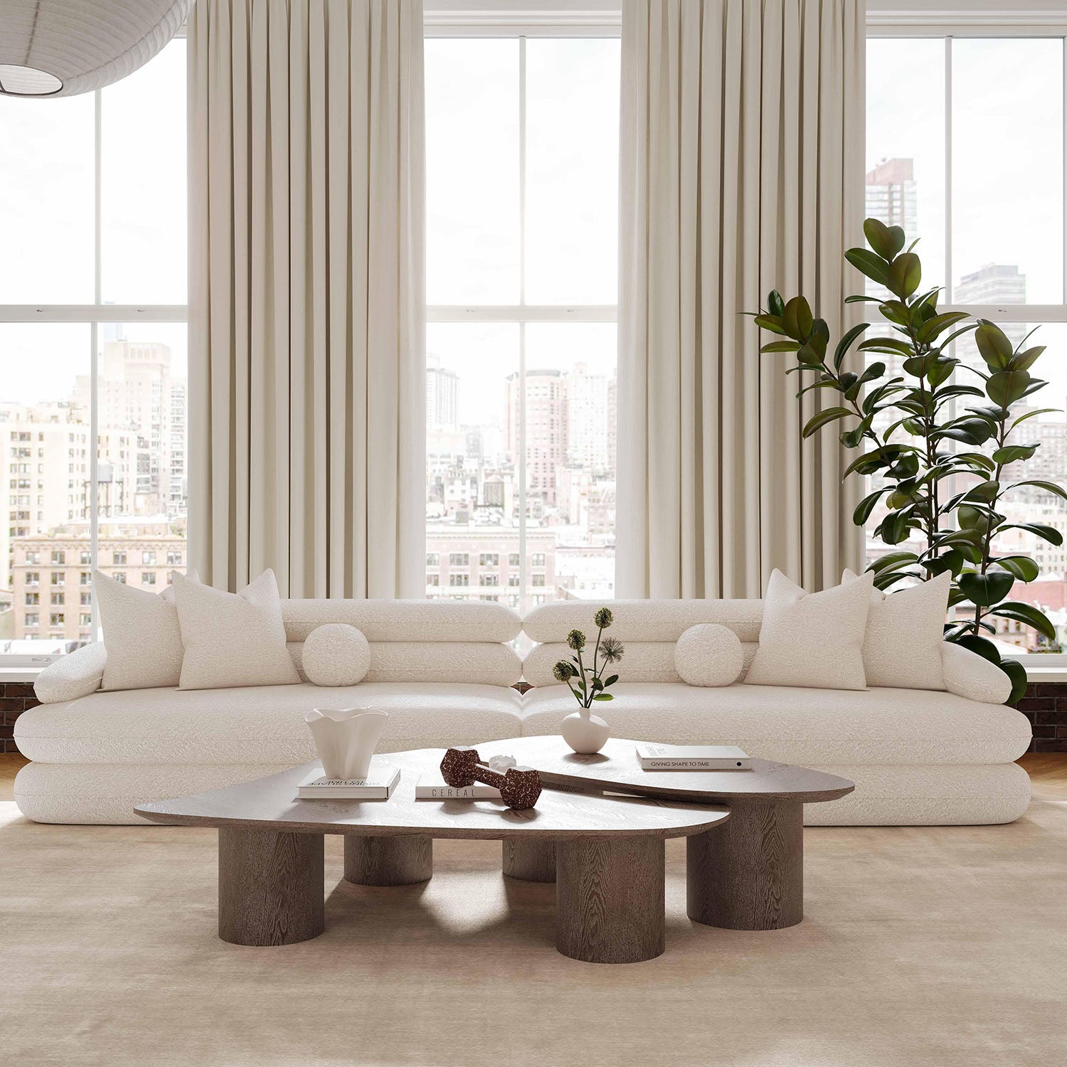 TOV Furniture Lulu Cream Boucle Modular Sofa