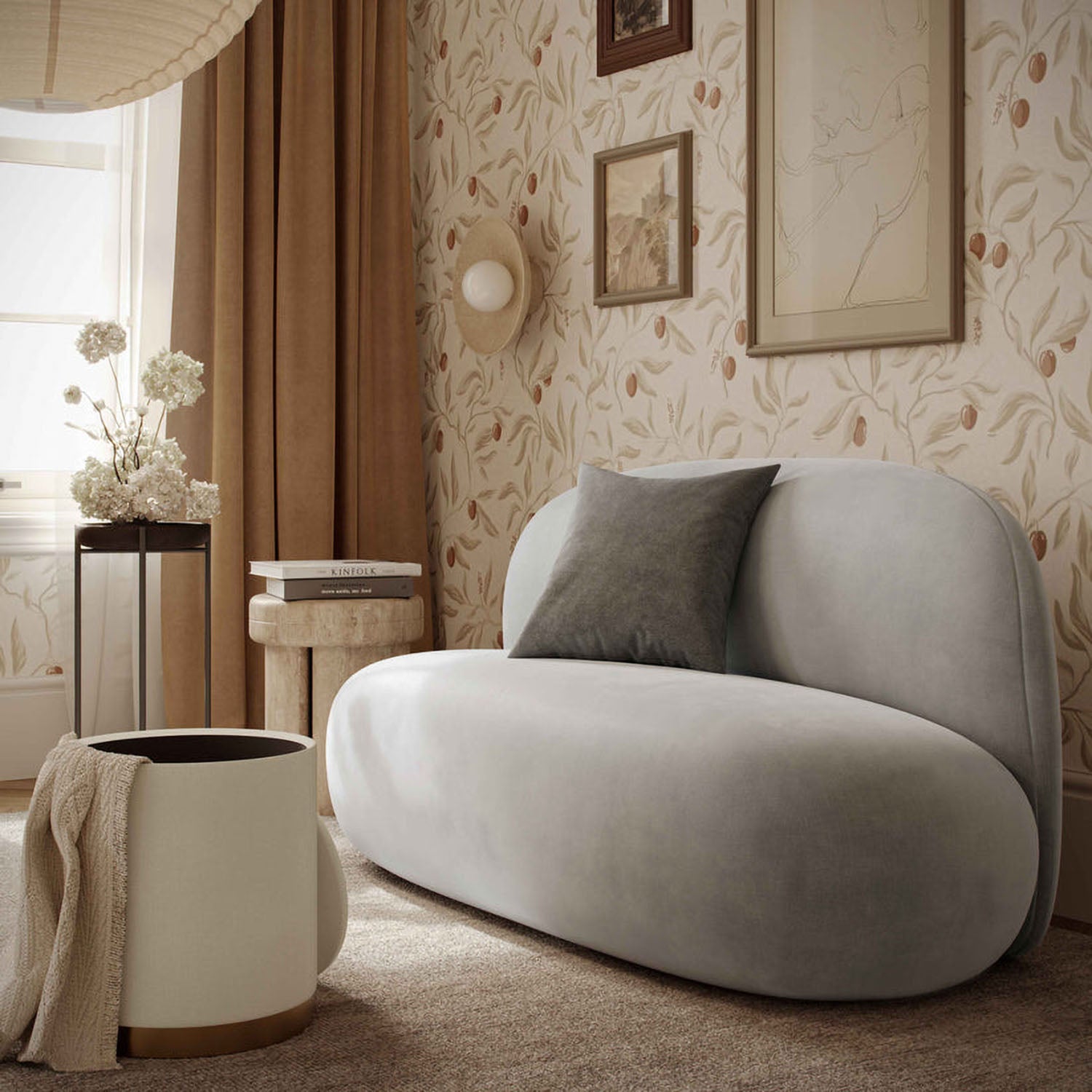 TOV Furniture Carraway Upcycled Chenille Loveseat