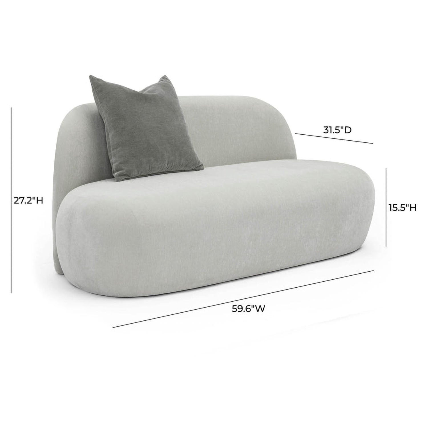 TOV Furniture Carraway Upcycled Chenille Loveseat