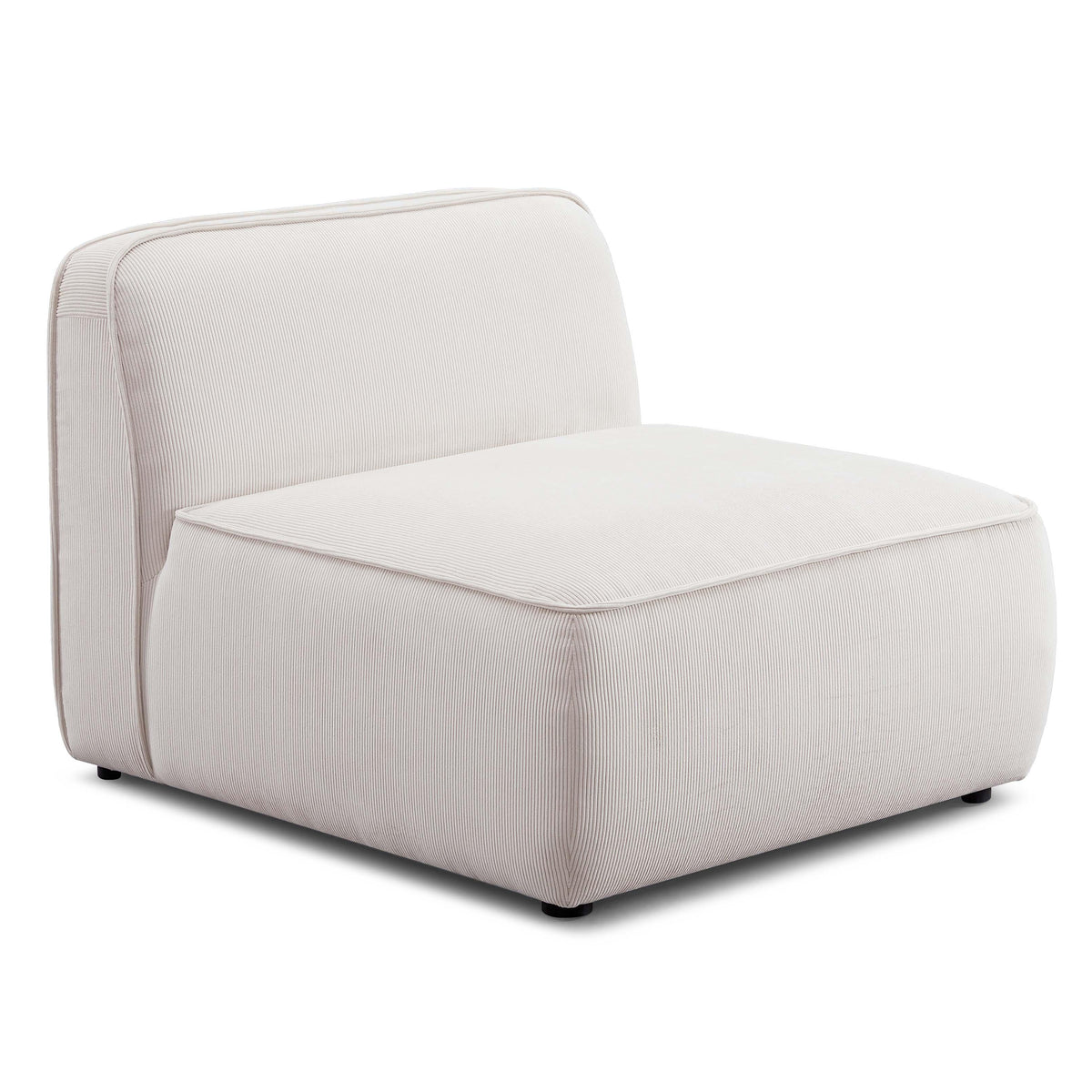 TOV Furniture Travie Performance Corduroy Velvet Armless Chair in White Sand corduroy velvet, primary product view