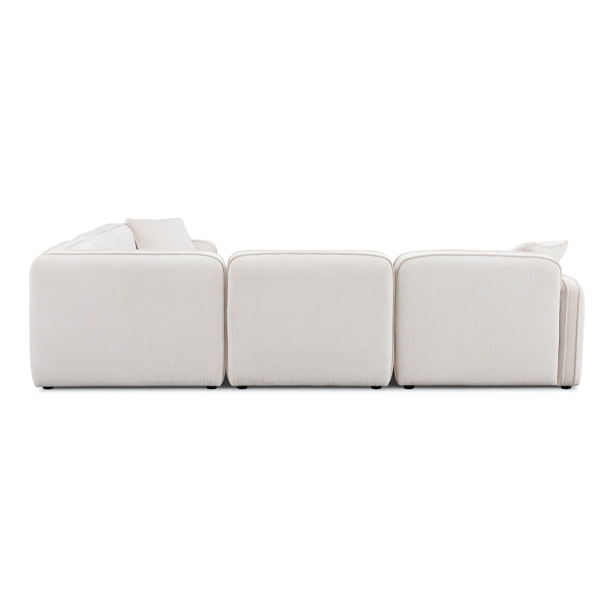 TOV Furniture Travie White Sand Performance Corduroy Velvet 5-Piece Modular L-Sectional Sofa
