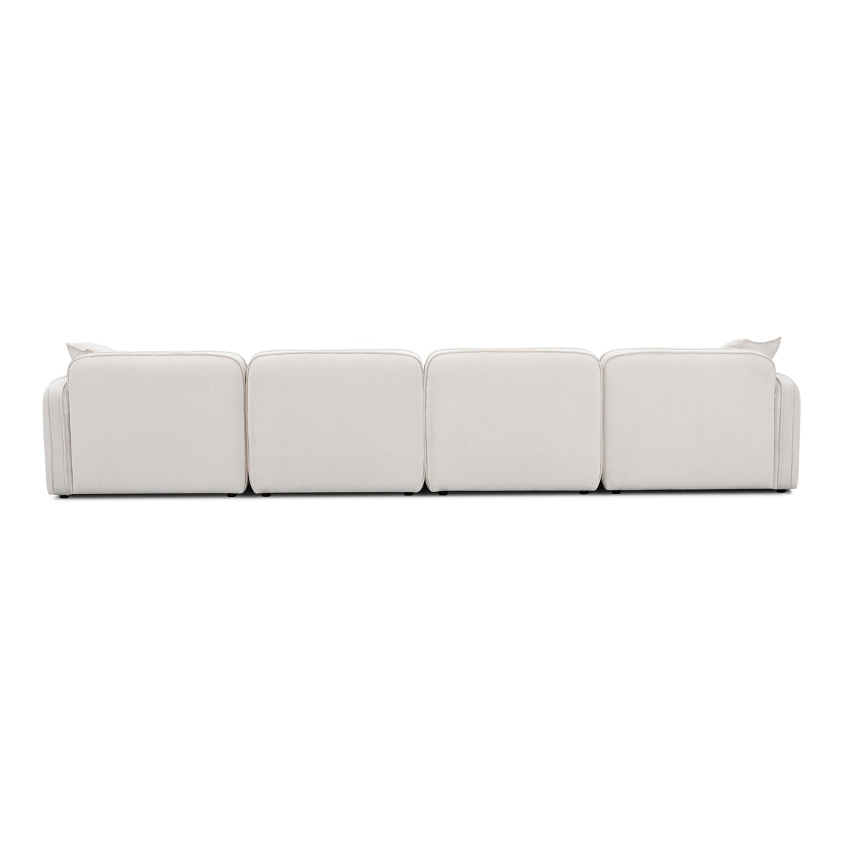 TOV Furniture Travie White Sand Performance Corduroy Velvet 6-Piece Modular U-Sectional Sofa
