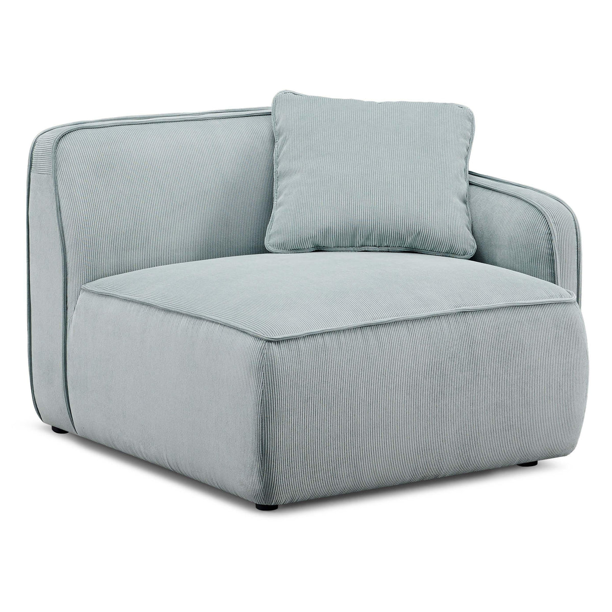 TOV Furniture Travie Performance Corduroy Velvet RAF Corner Chair in sea blue, primary product view