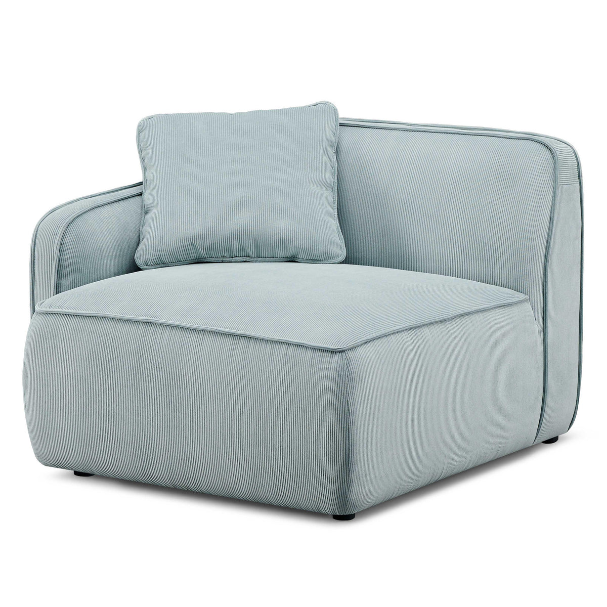TOV Furniture Travie Performance Corduroy Velvet LAF Corner Chair in sea blue, primary product view