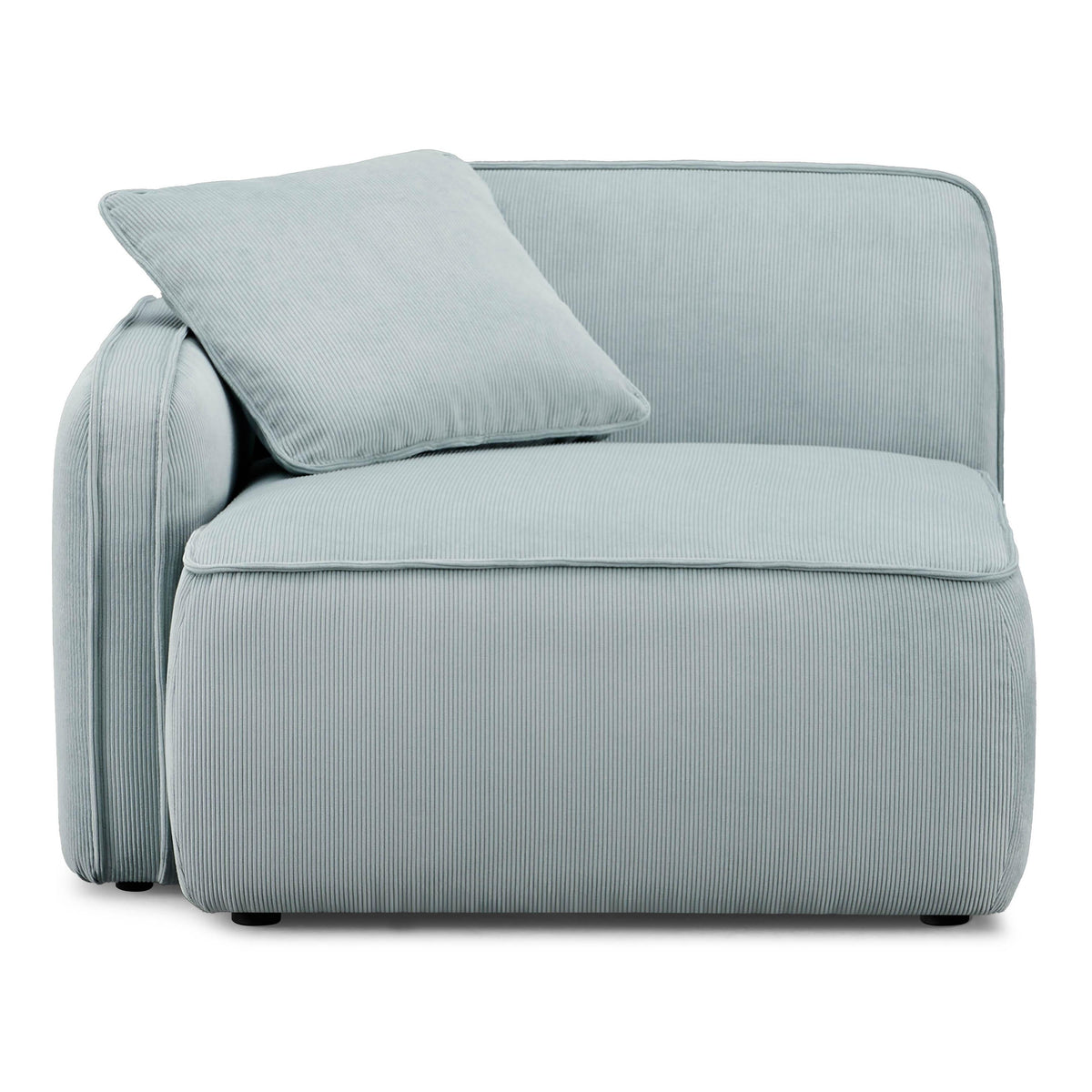 TOV Furniture Travie Sea Blue Performance Corduroy Velvet LAF Corner Chair