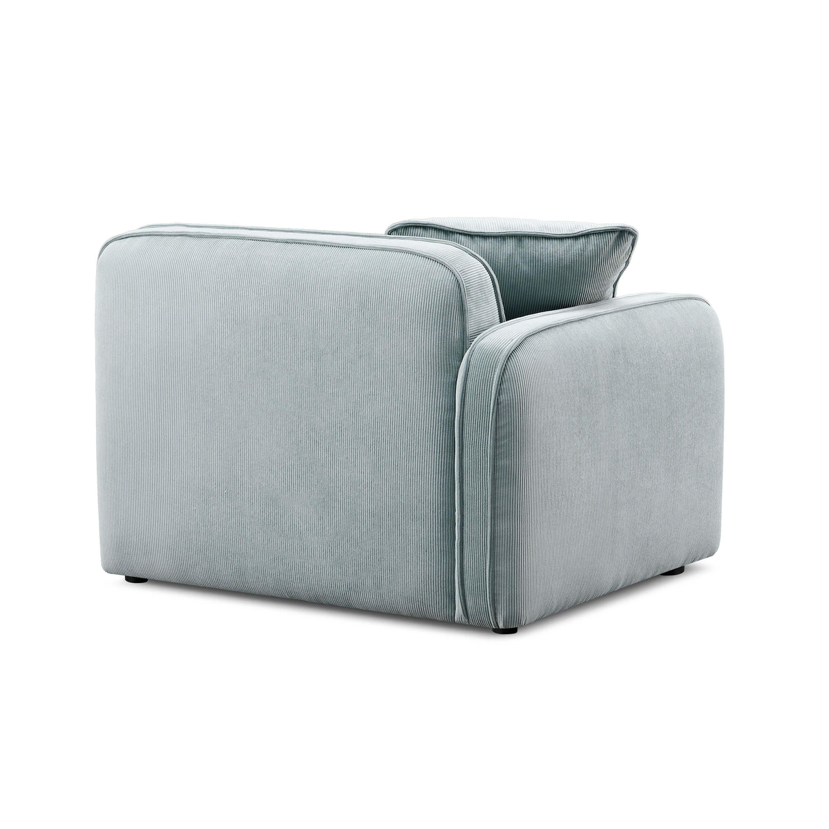 TOV Furniture Travie Sea Blue Performance Corduroy Velvet LAF Corner Chair