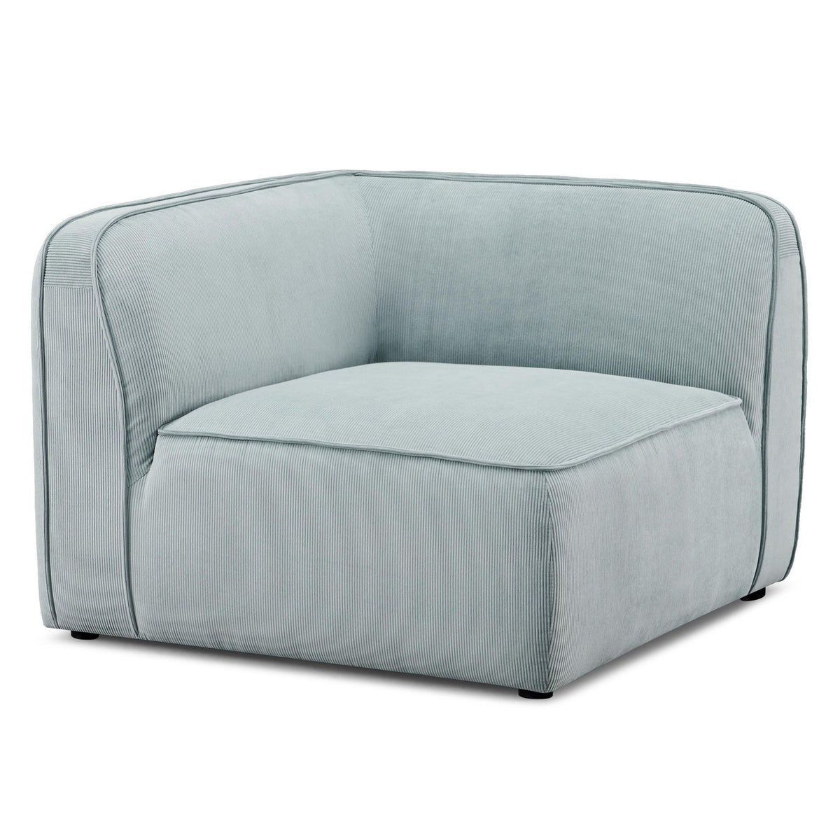 TOV Furniture Travie Performance Corduroy Velvet Corner Chair in sea blue, primary view