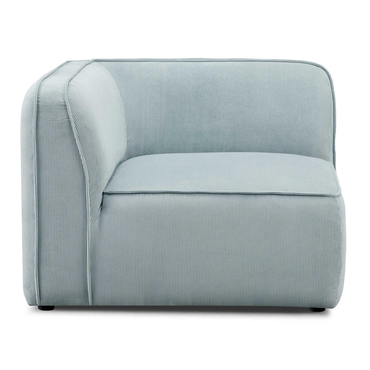 TOV Furniture Travie Sea Blue Performance Corduroy Velvet Corner Chair