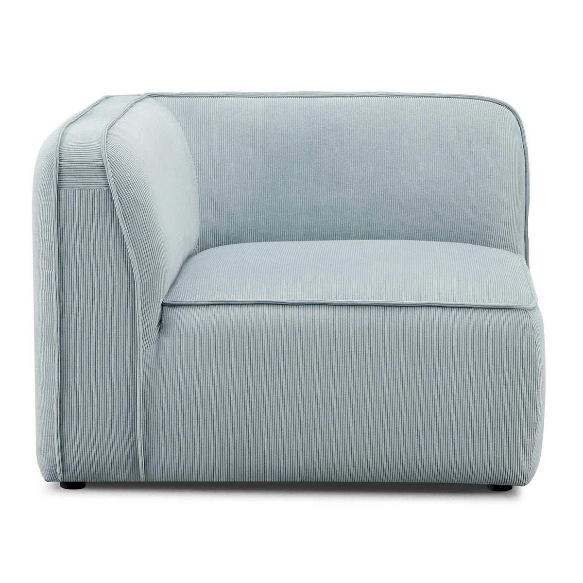TOV Furniture Travie Sea Blue Performance Corduroy Velvet Corner Chair