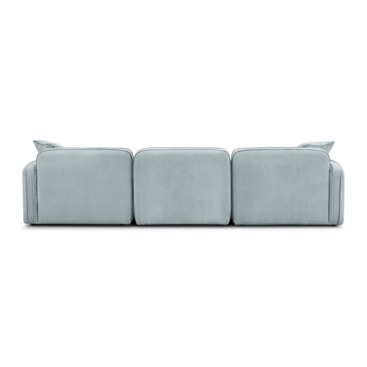 TOV Furniture Travie Sea Blue Performance Corduroy Velvet 4-Piece Modular Sectional Sofa