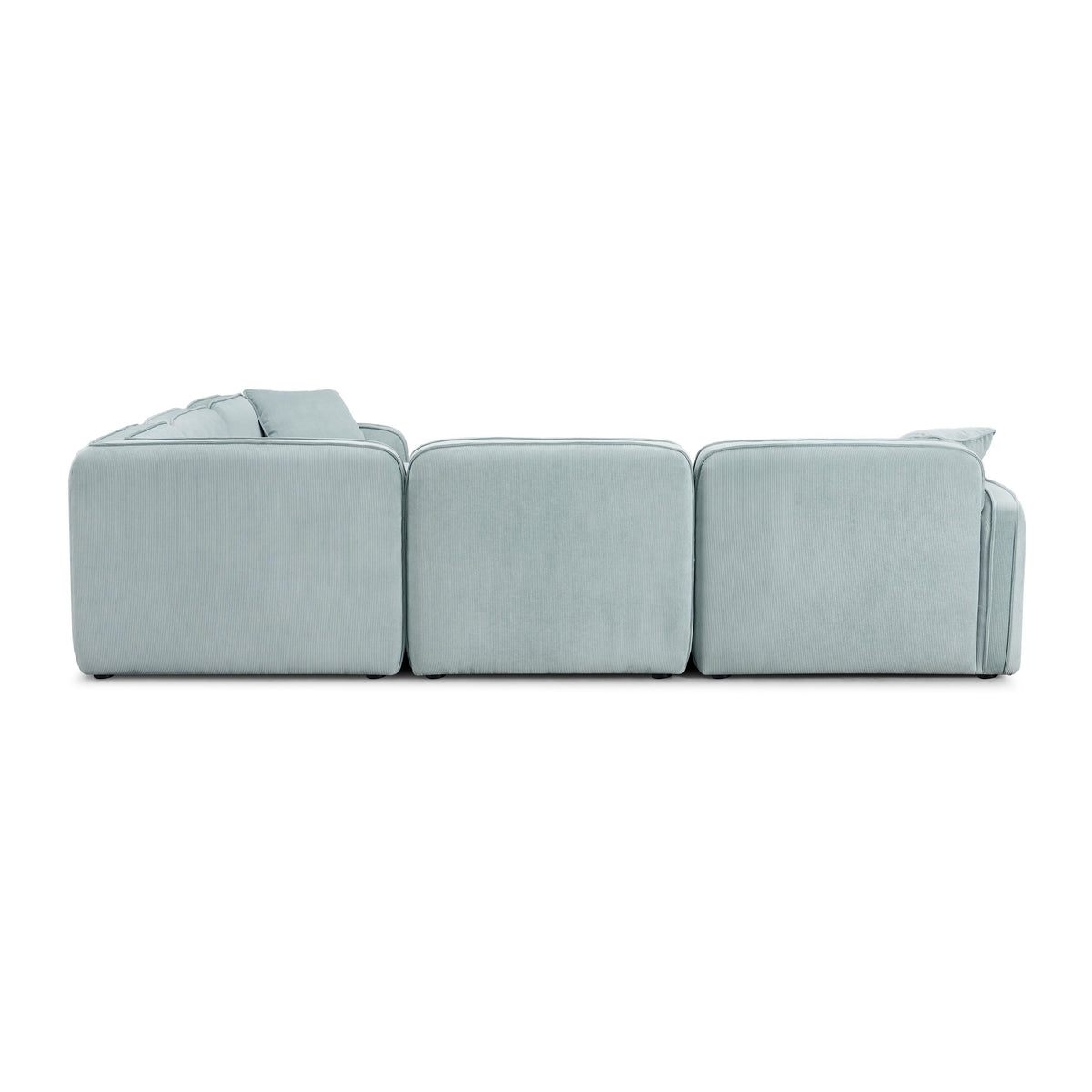 TOV Furniture Travie Sea Blue Performance Corduroy Velvet 5-Piece Modular L-Sectional Sofa