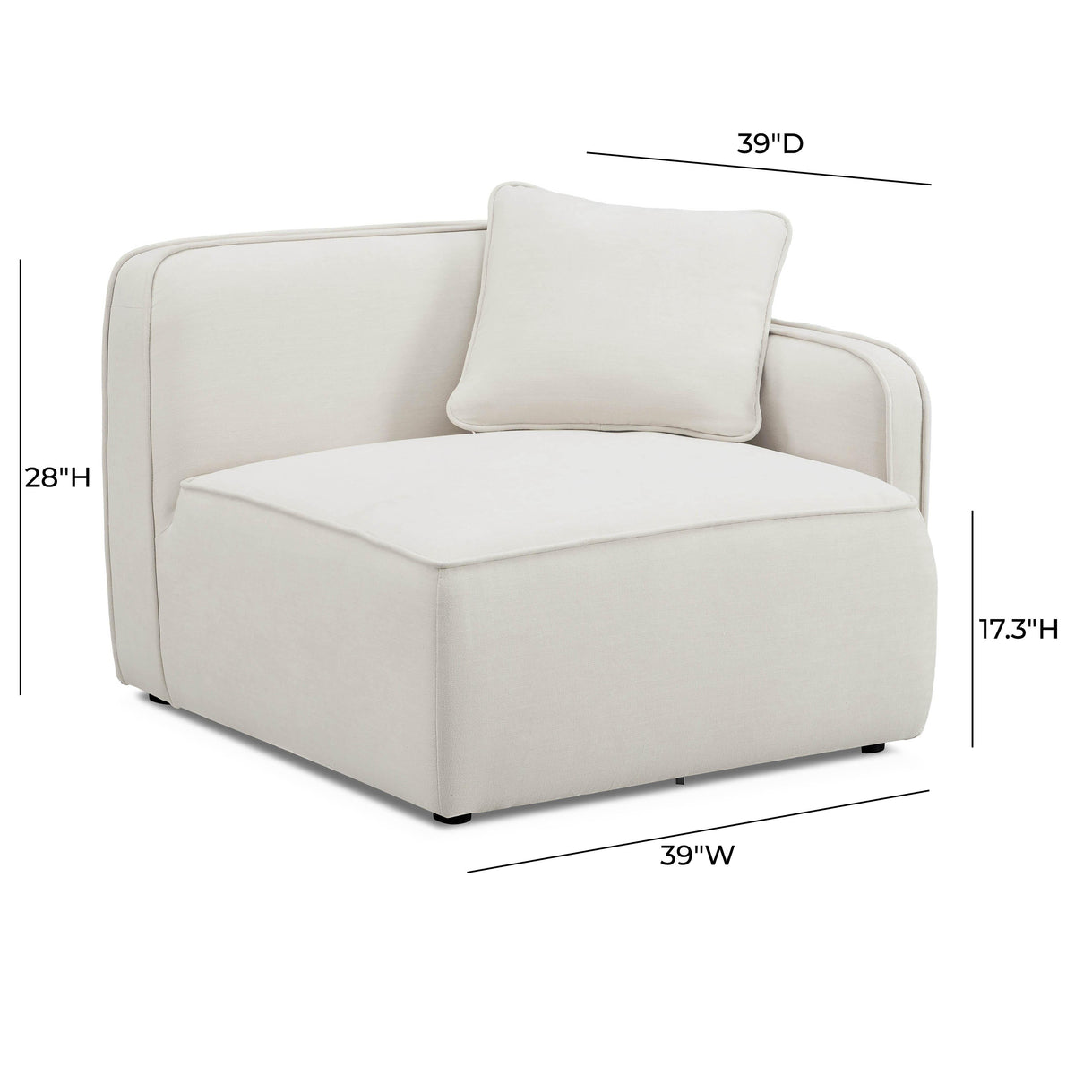 TOV Furniture Travie Sand Upcycled Performance Linen RAF Corner Chair