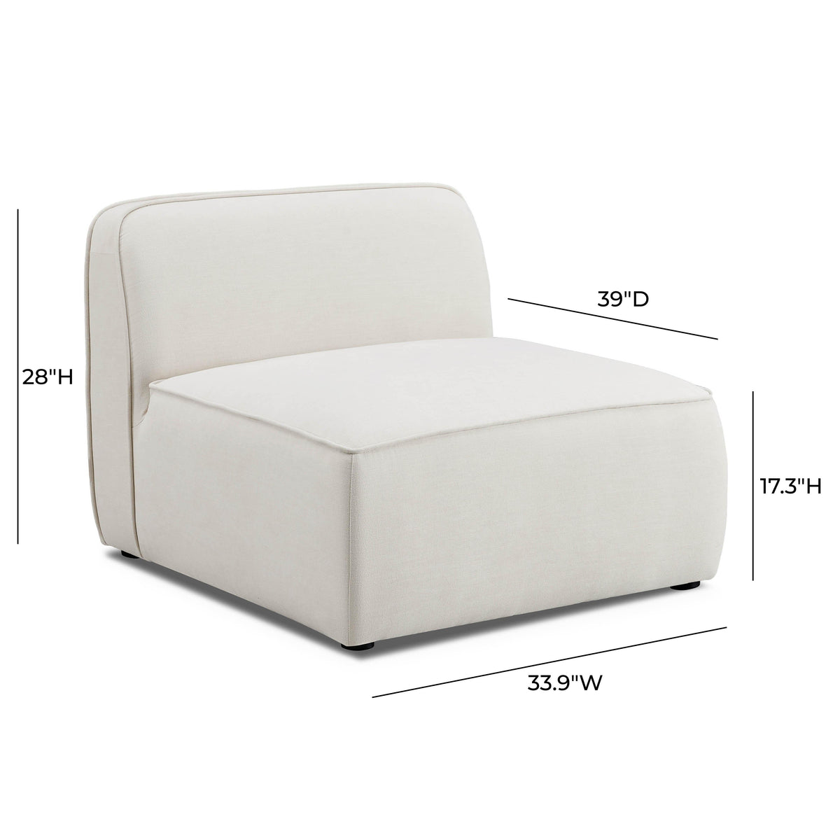 TOV Furniture Travie Sand Upcycled Performance Linen Armless Chair