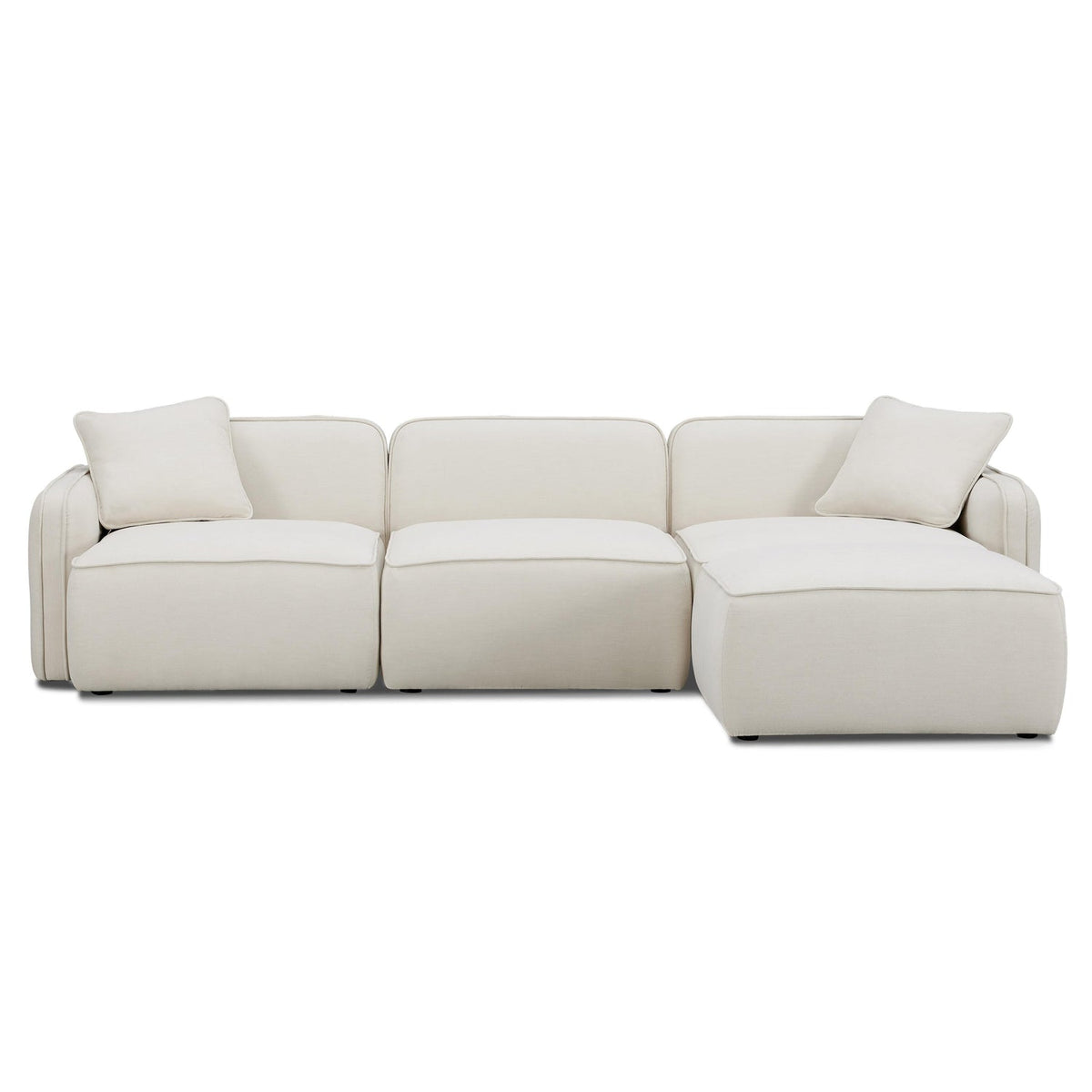 TOV Furniture Travie Sand Upcycled Performance Linen 4-Piece Modular Sectional Sofa