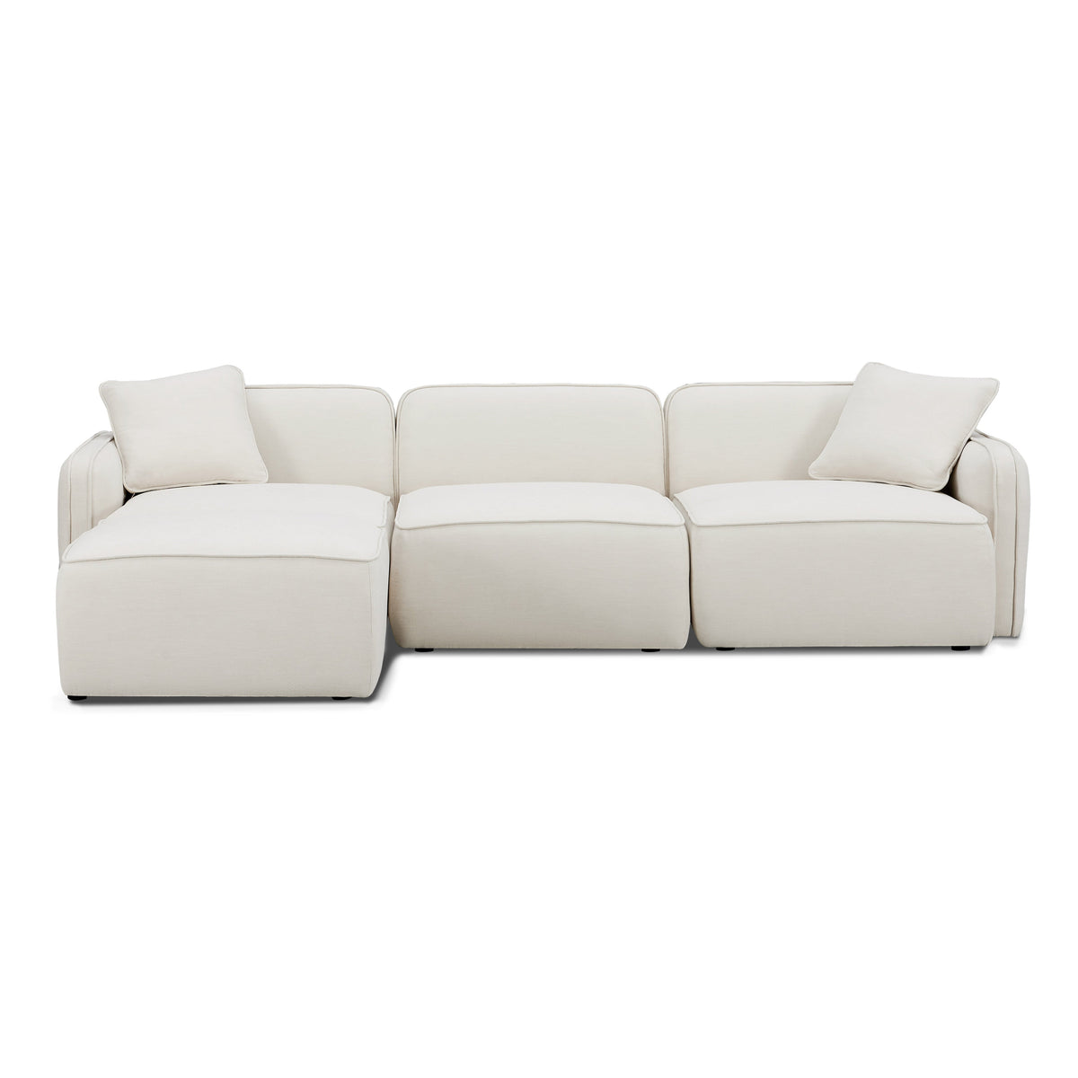 TOV Furniture Travie Sand Upcycled Performance Linen 4-Piece Modular Sectional Sofa