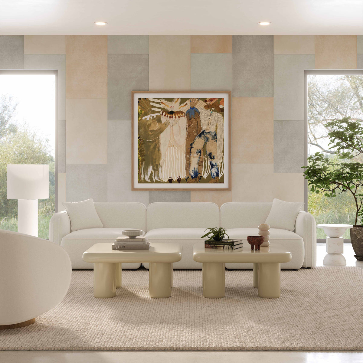 TOV Furniture Travie Sand Upcycled Performance Linen Modular Sofa