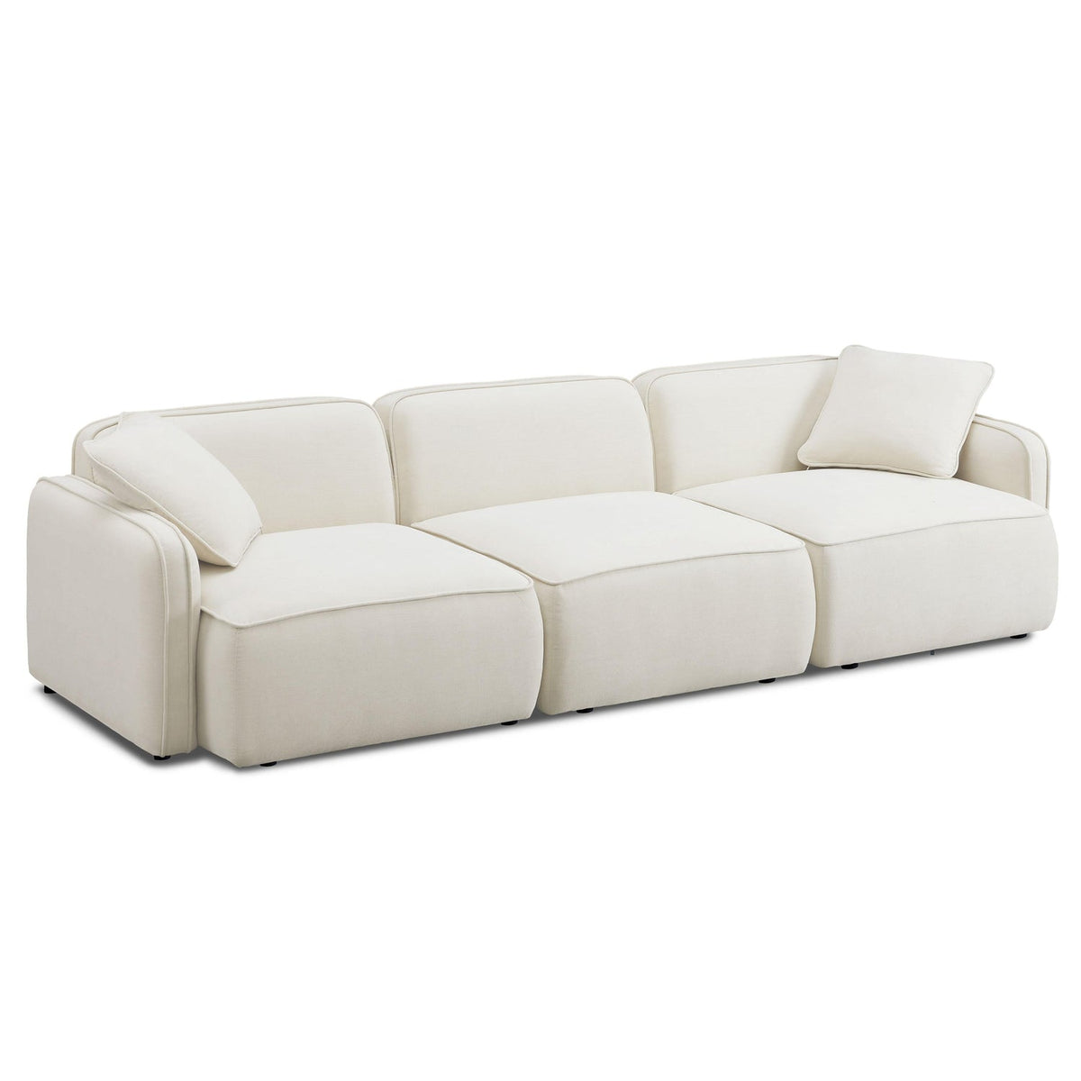 TOV Furniture Travie Sand Upcycled Performance Linen Modular Sofa in sand upcycled performance linen, primary product view