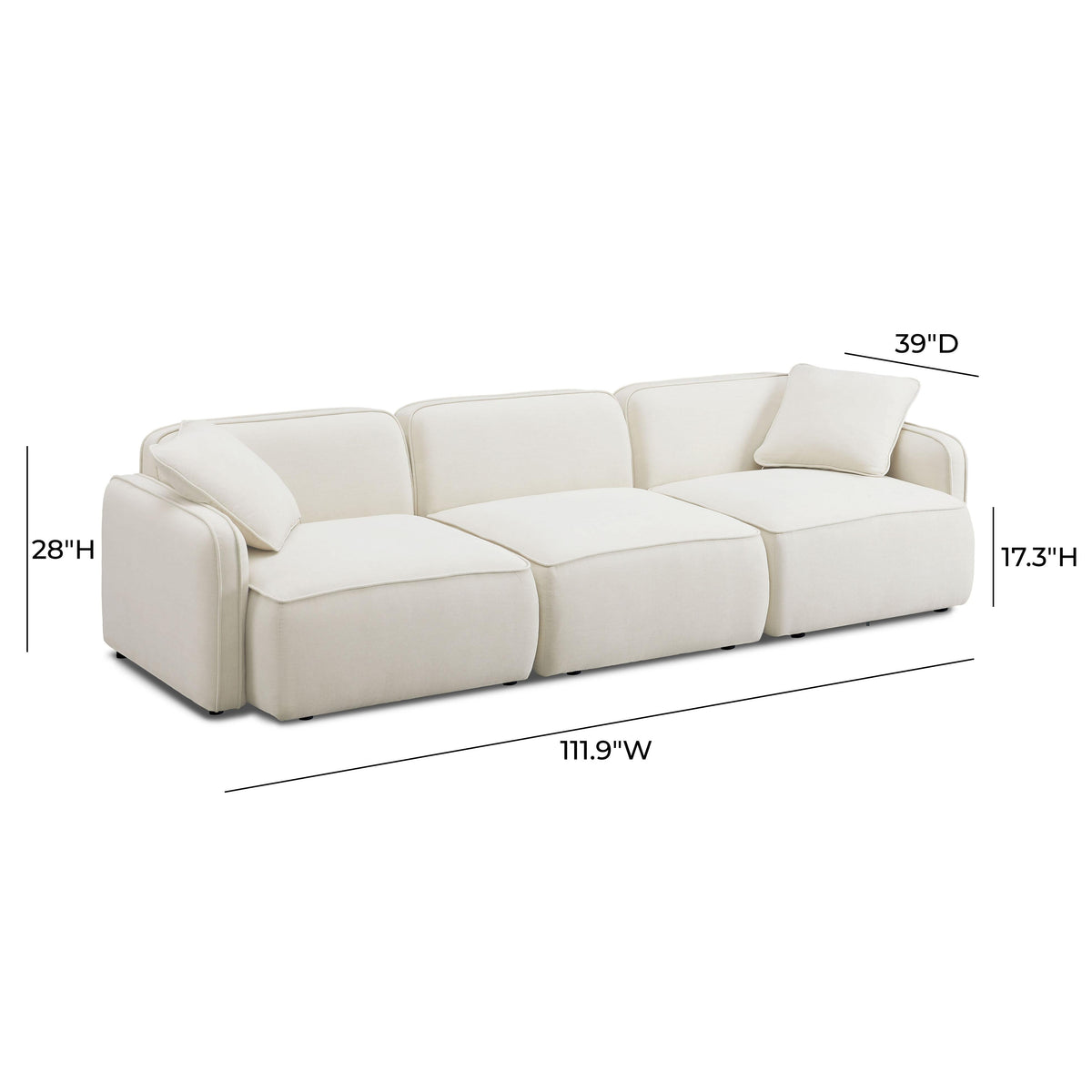 TOV Furniture Travie Sand Upcycled Performance Linen Modular Sofa