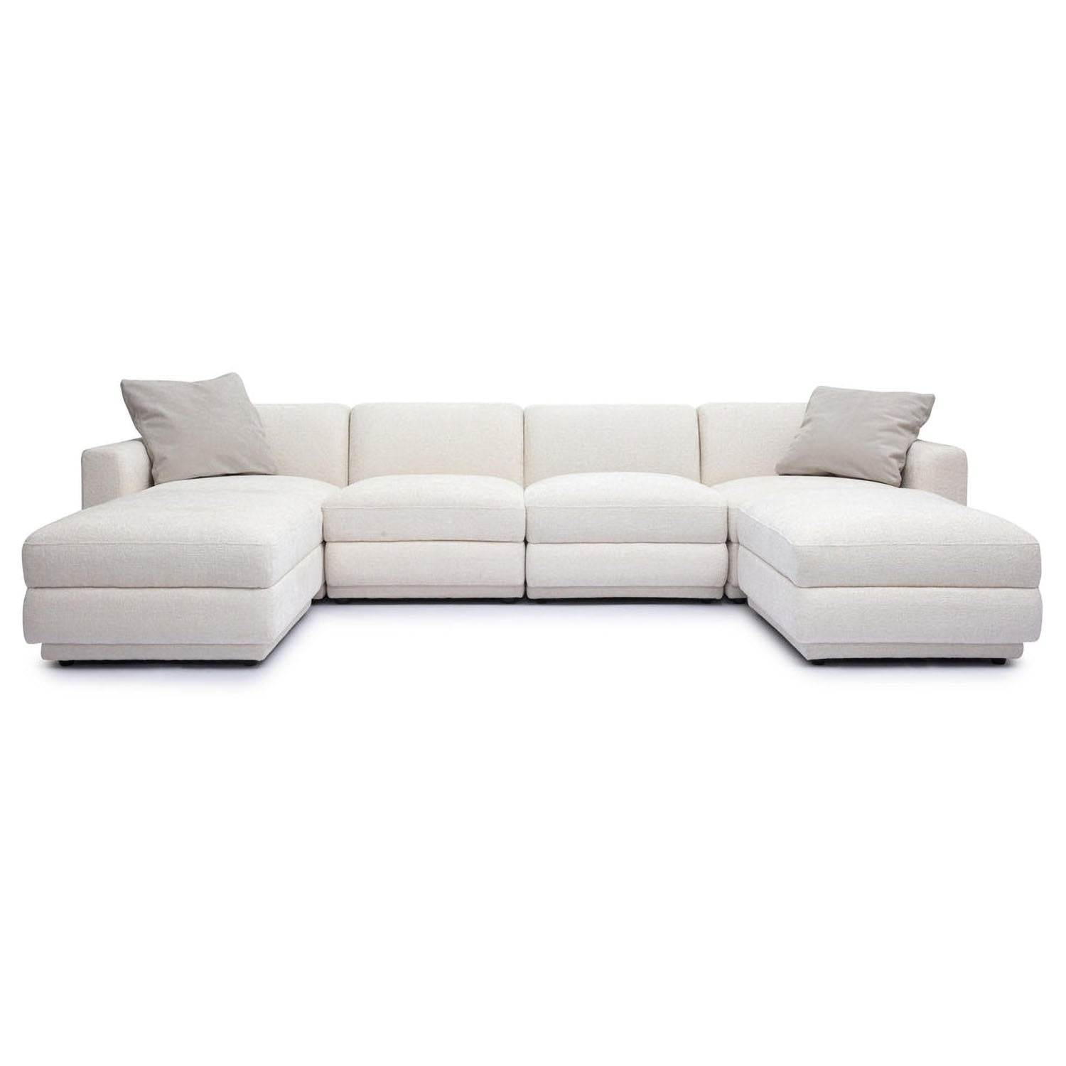 TOV Furniture Perry 6-Piece Cream Chenille Modular U-Sectional Sofa