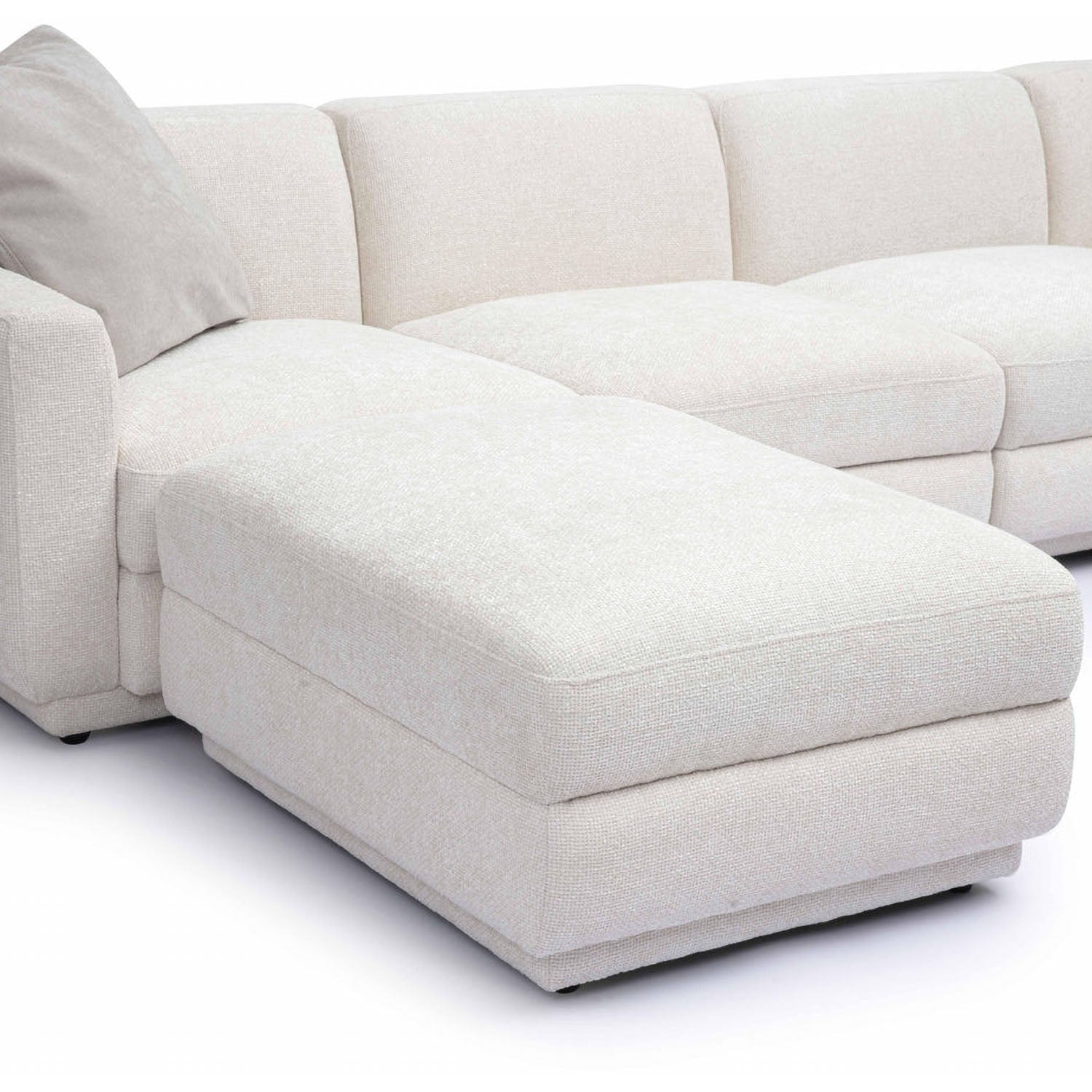 TOV Furniture Perry 6-Piece Cream Chenille Modular U-Sectional Sofa
