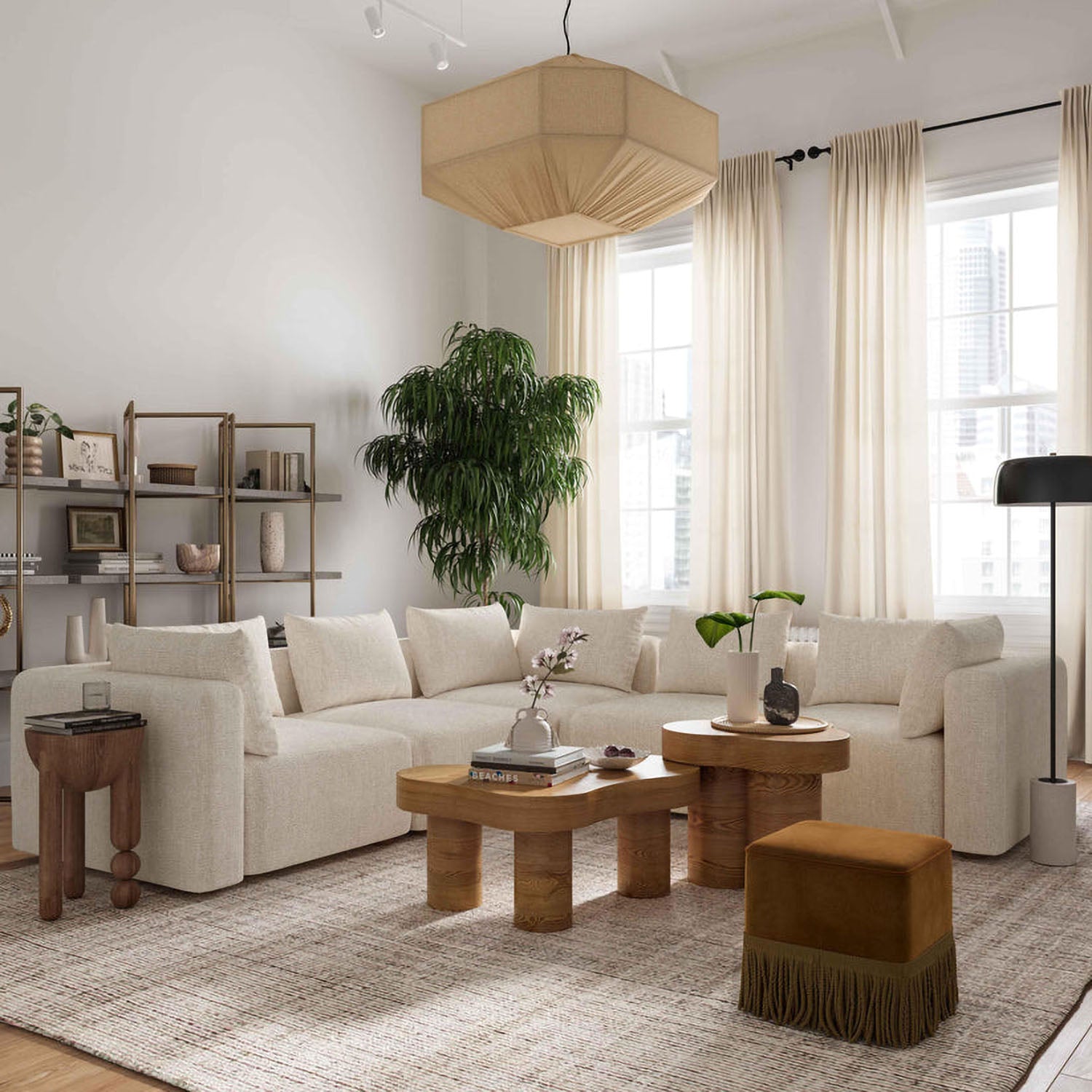 TOV Furniture Hangover 5-Piece Modular L-Sectional Sofa