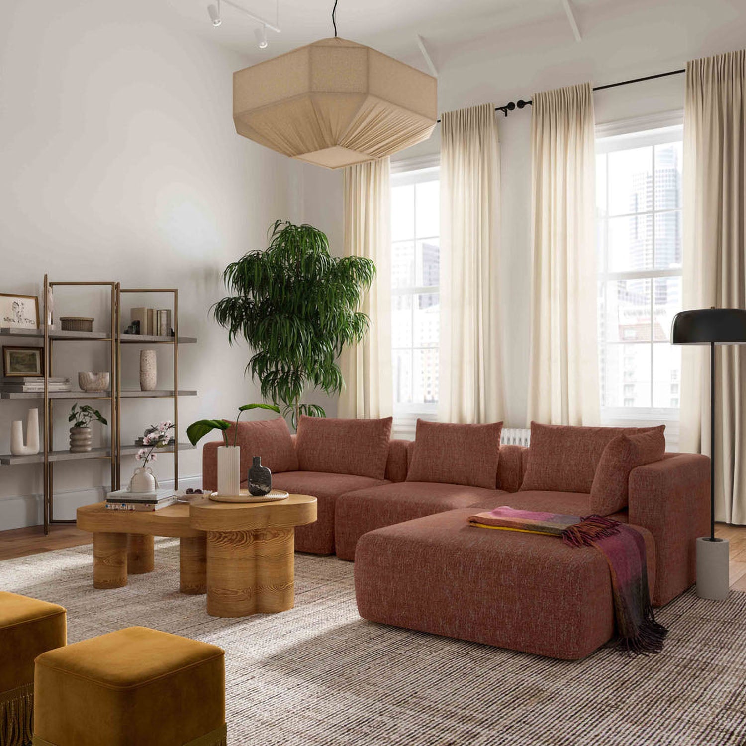 TOV Furniture Hangover 4-Piece Modular Sectional Sofa