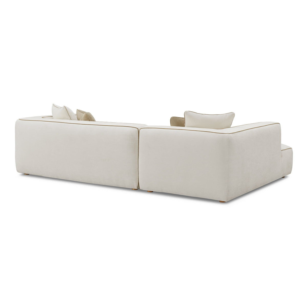 TOV Furniture Tristine Cream Linen L-Shaped 2-Piece Sectional Sofa