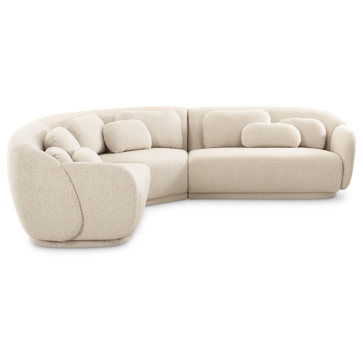 TOV Furniture Misty Cream Boucle Modular L-Sectional Sofa