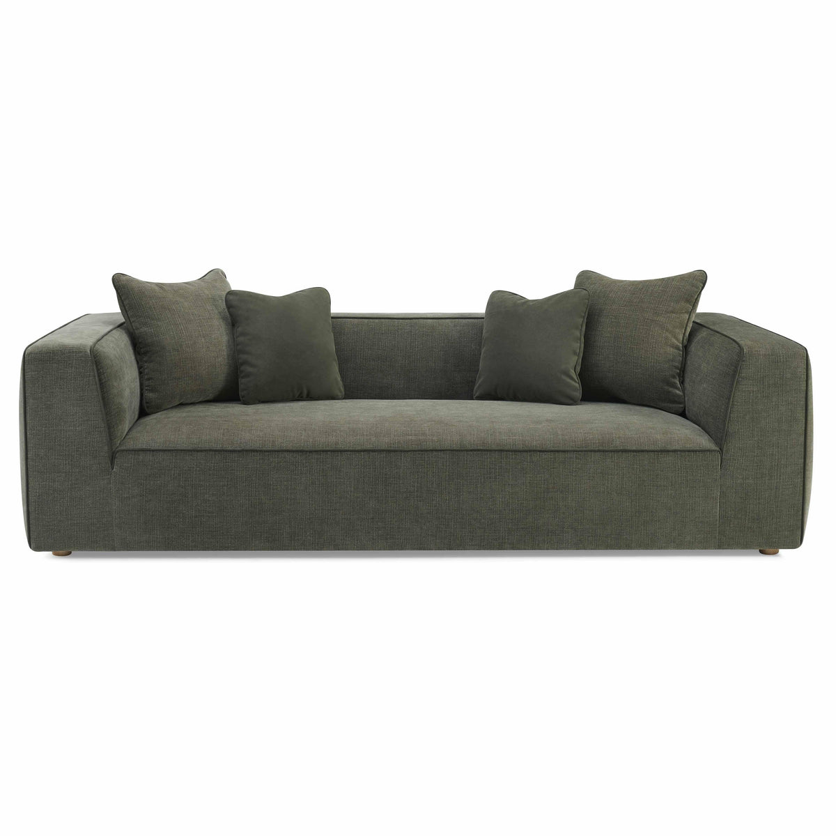 TOV Furniture Tristine 96" Olive Green Upcycled Performance Basketweave Sofa in olive green basketweave, primary product view
