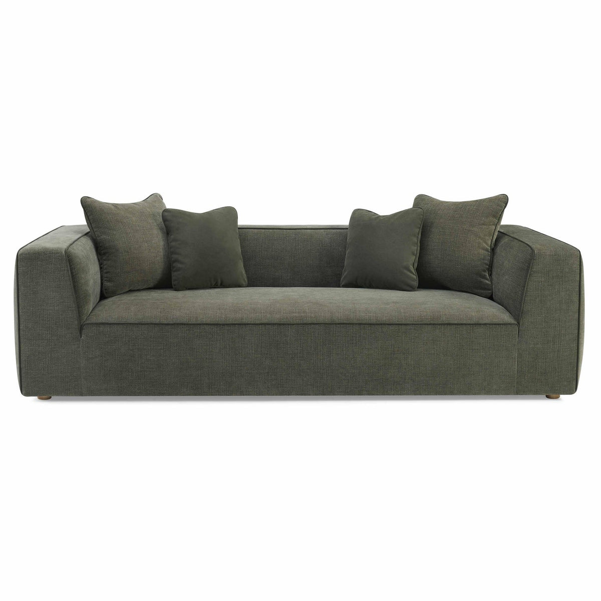 TOV Furniture Tristine 96" Olive Green Upcycled Performance Basketweave Sofa in olive green basketweave, primary product view