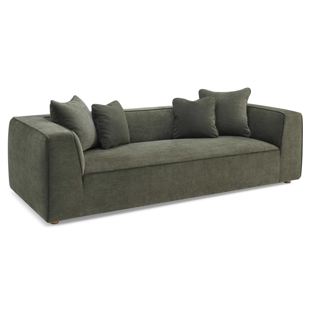 TOV Furniture Tristine Olive Green Upcycled Performance Basketweave Sofa