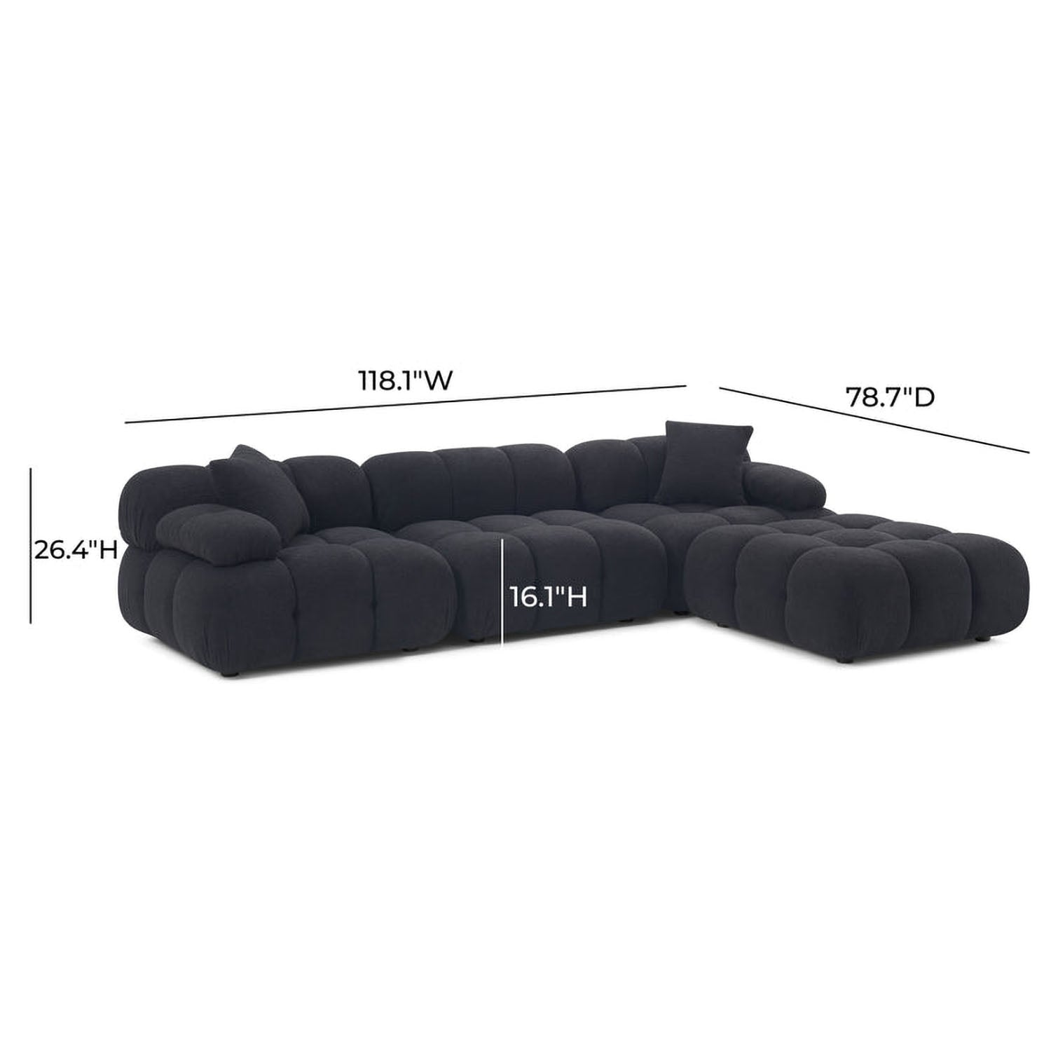 TOV Furniture Calliope 4-piece Modular Sectional Sofa