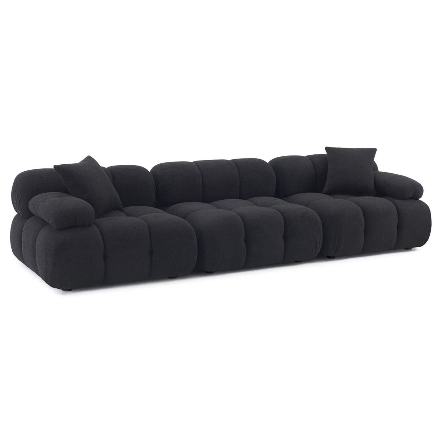 TOV Furniture Calliope Black Vegan Shearling Modular Sofa