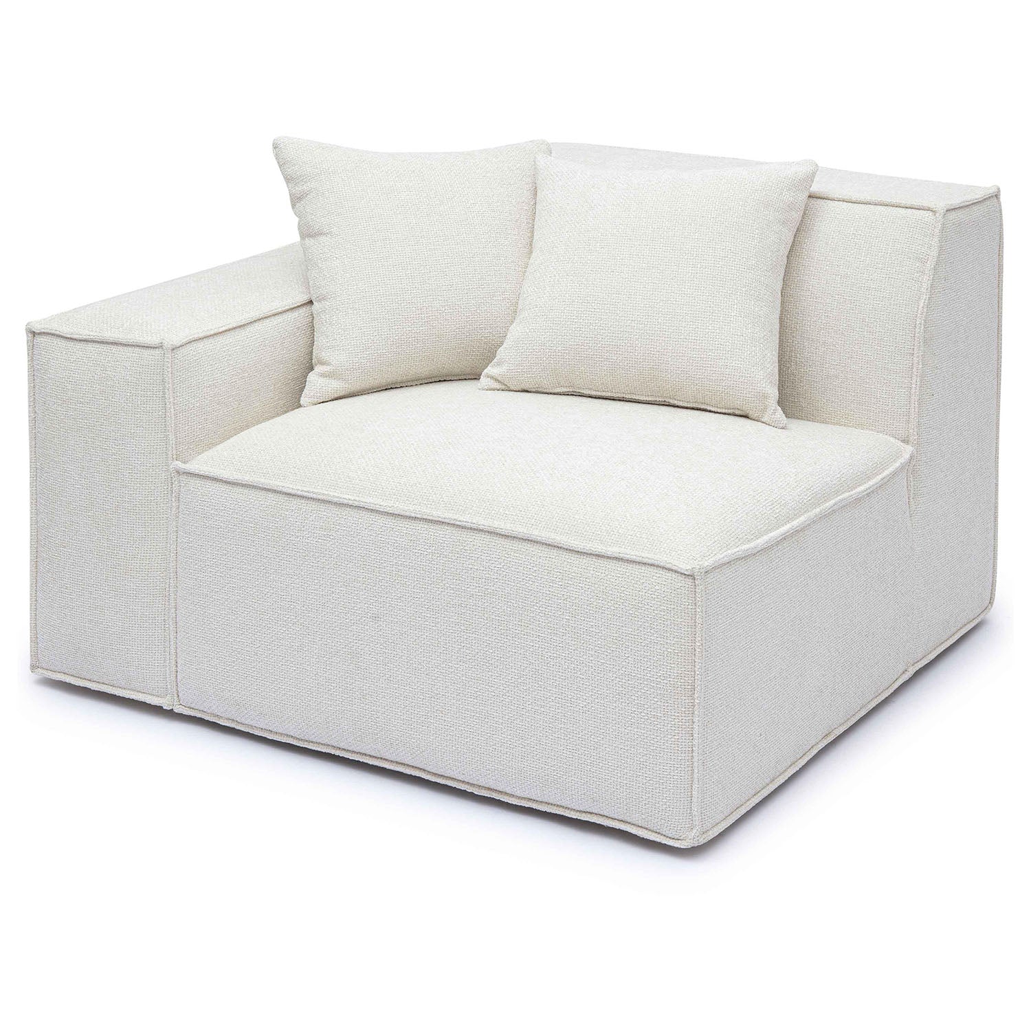 TOV Furniture Mindy Chenille Basketweave Corner Chair