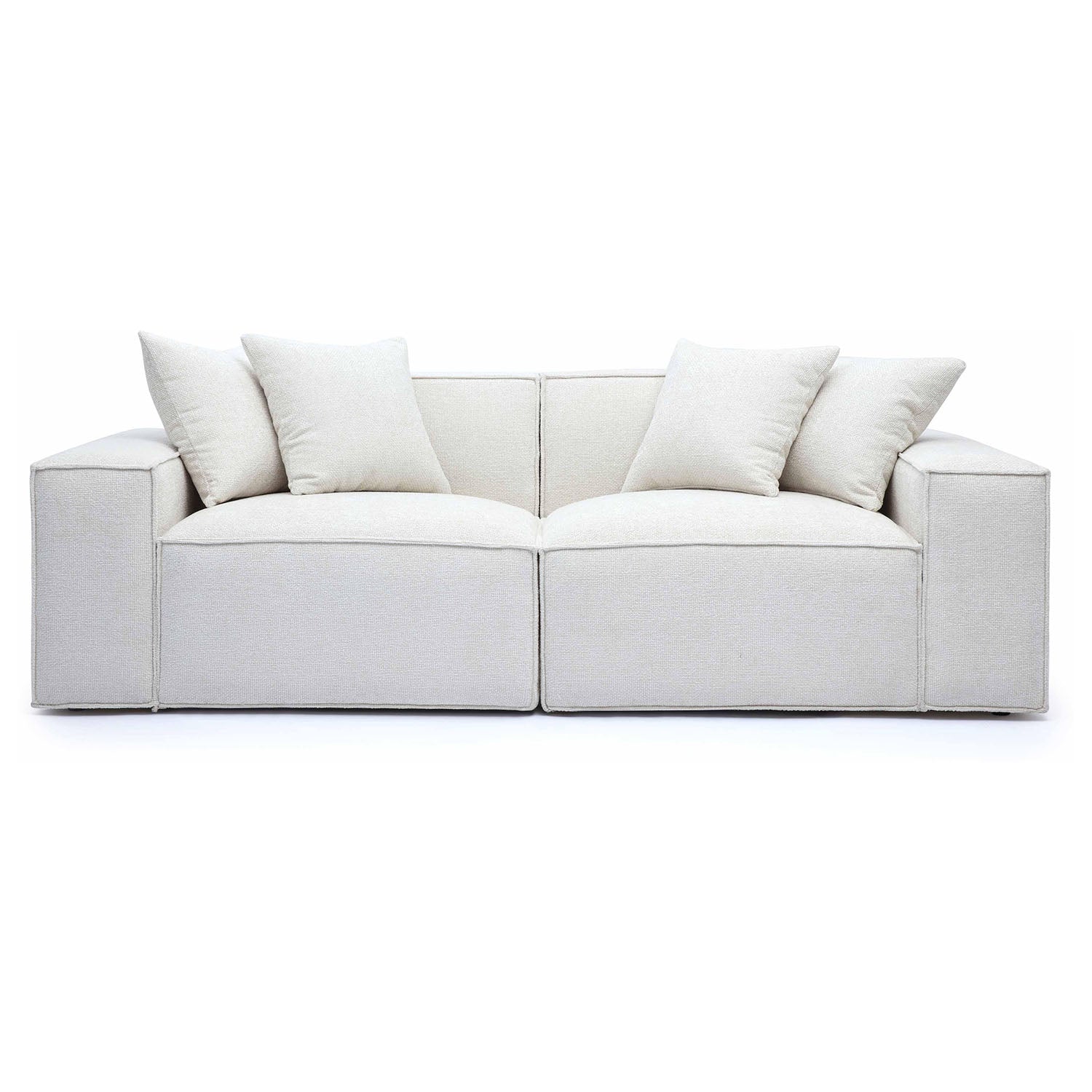 TOV Furniture Mindy Chenille Basketweave Modular Loveseat