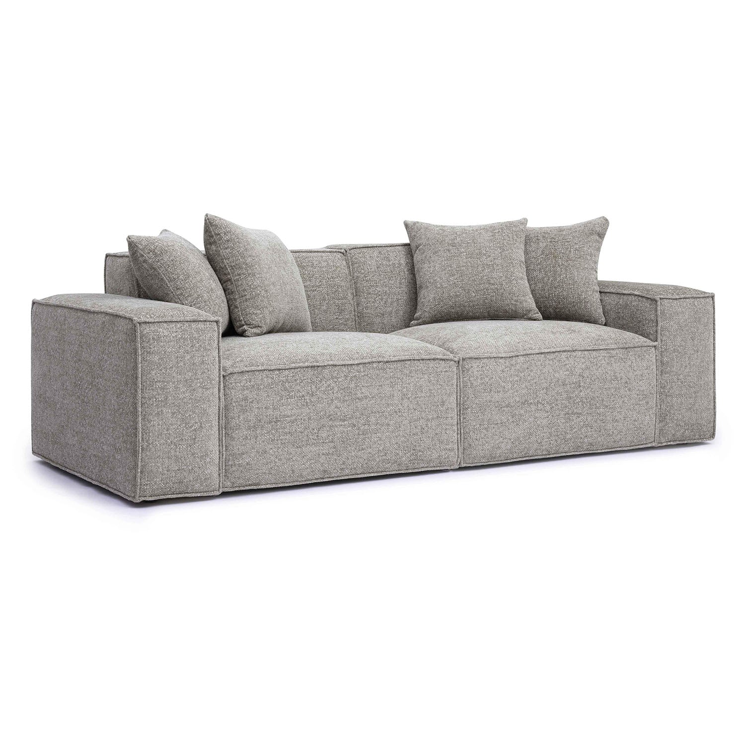 TOV Furniture Mindy Chenille Basketweave Modular Loveseat