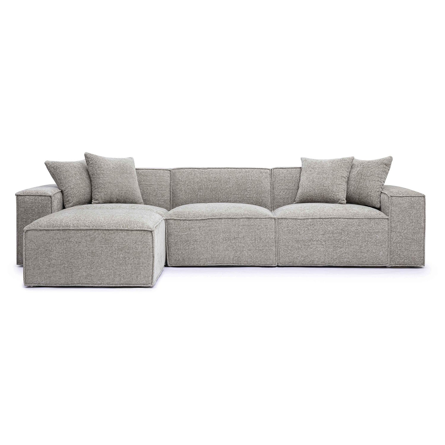 TOV Furniture Mindy Chenille Basketweave Modular Sectional Sofa