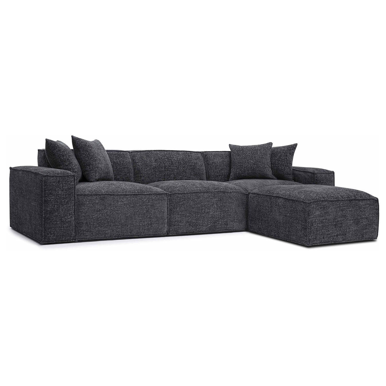 TOV Furniture Mindy Chenille Basketweave Modular Sectional Sofa