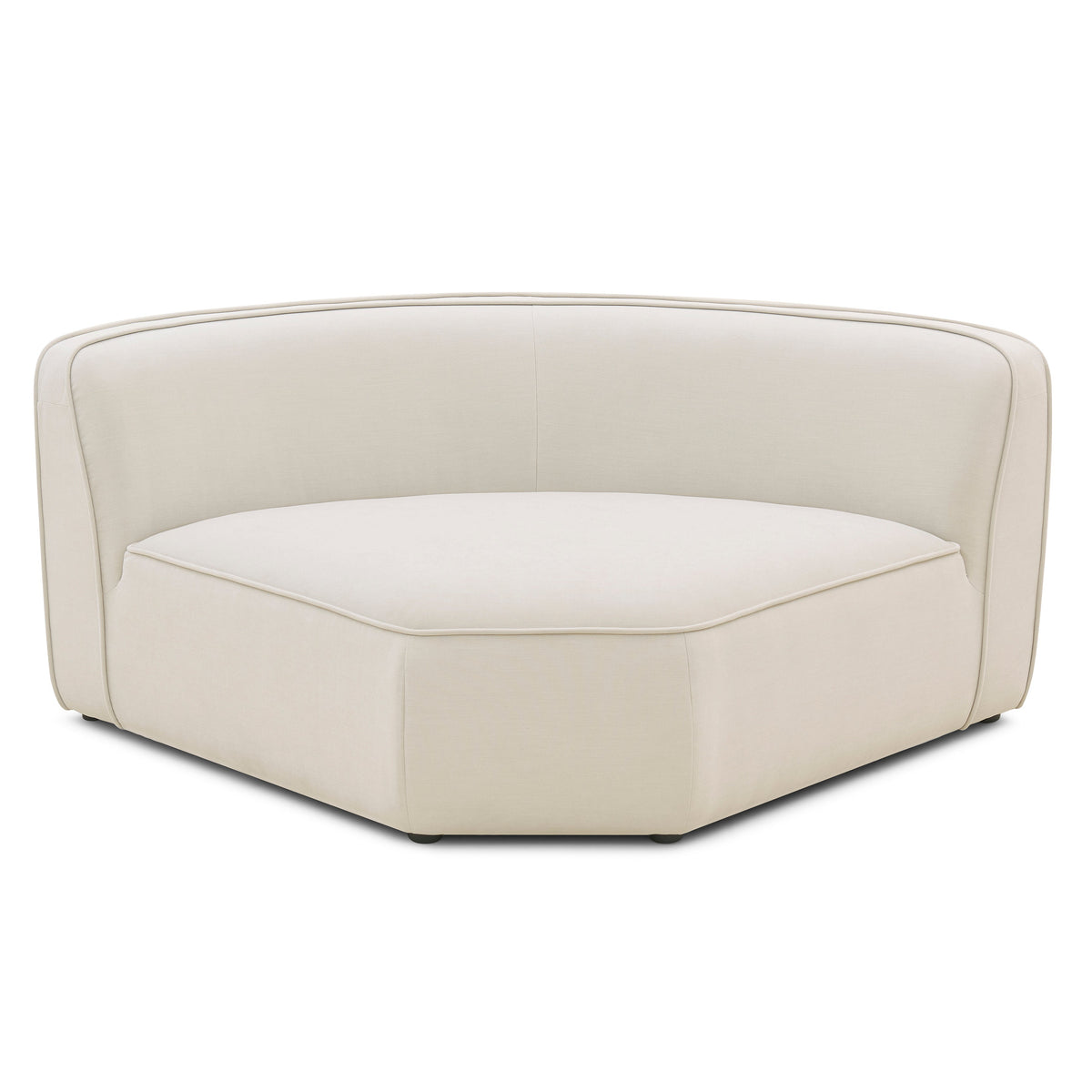TOV Furniture Travie Sand Upcycled Performance Linen Wedge Corner Chair in sand linen, primary product view