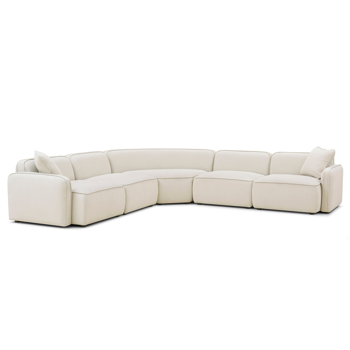 TOV Furniture Travie 5-Piece Upcycled Performance Linen Modular L-Sectional in sand, primary product view