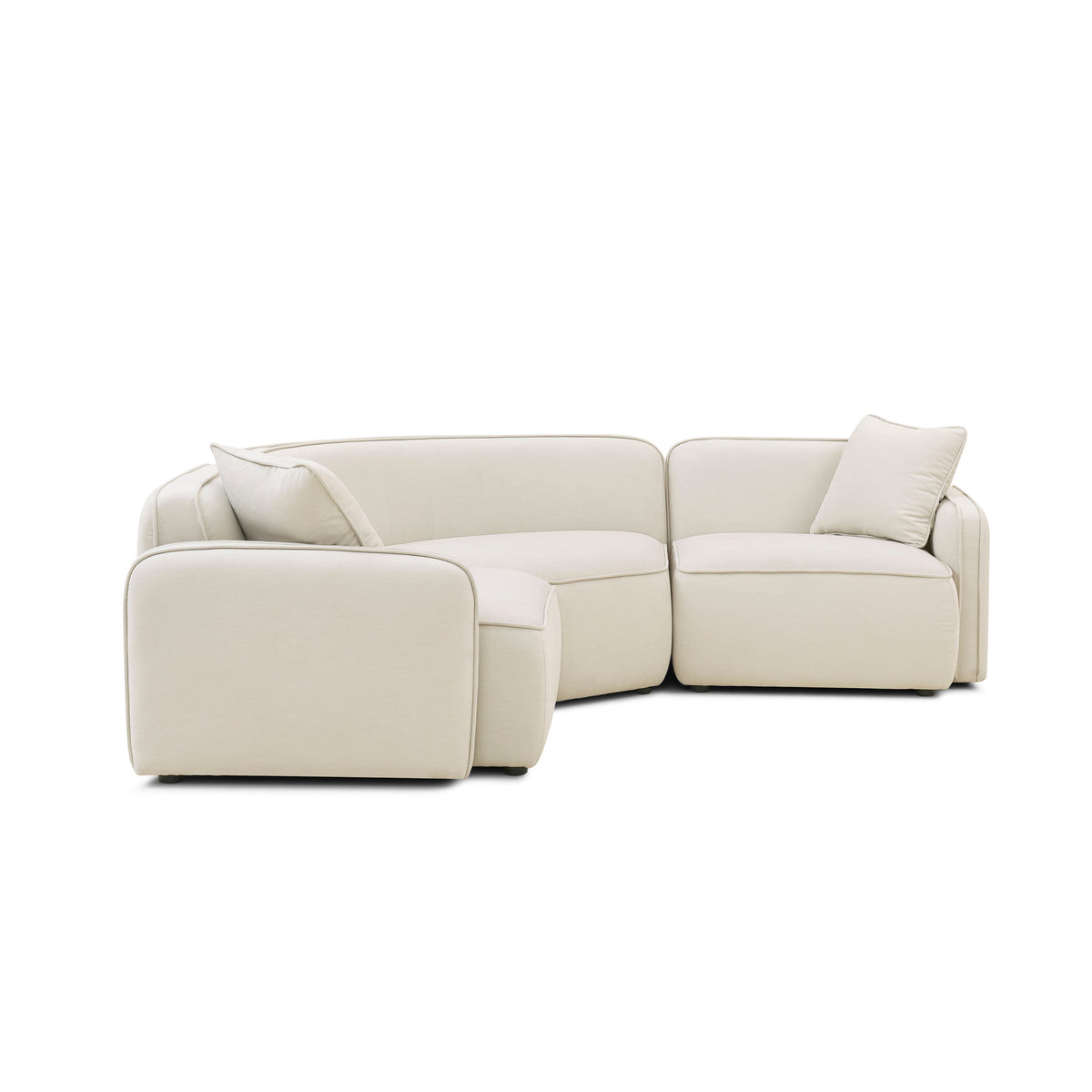 TOV Furniture Travie Sand Upcycled Performance Linen 3-Piece Modular L-Sectional Sofa