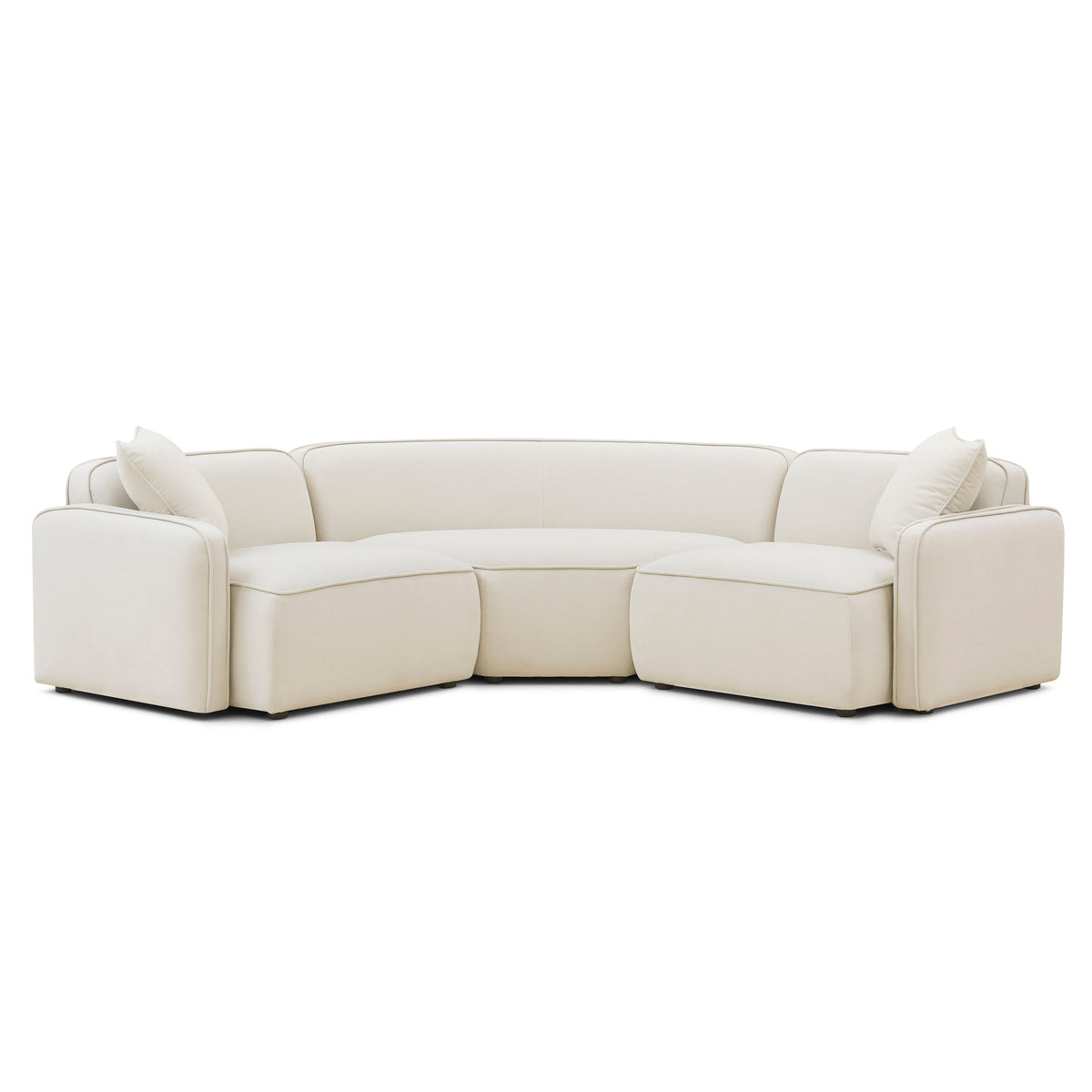 TOV Furniture Travie Sand Upcycled Performance Linen 3-Piece Modular L-Sectional Sofa