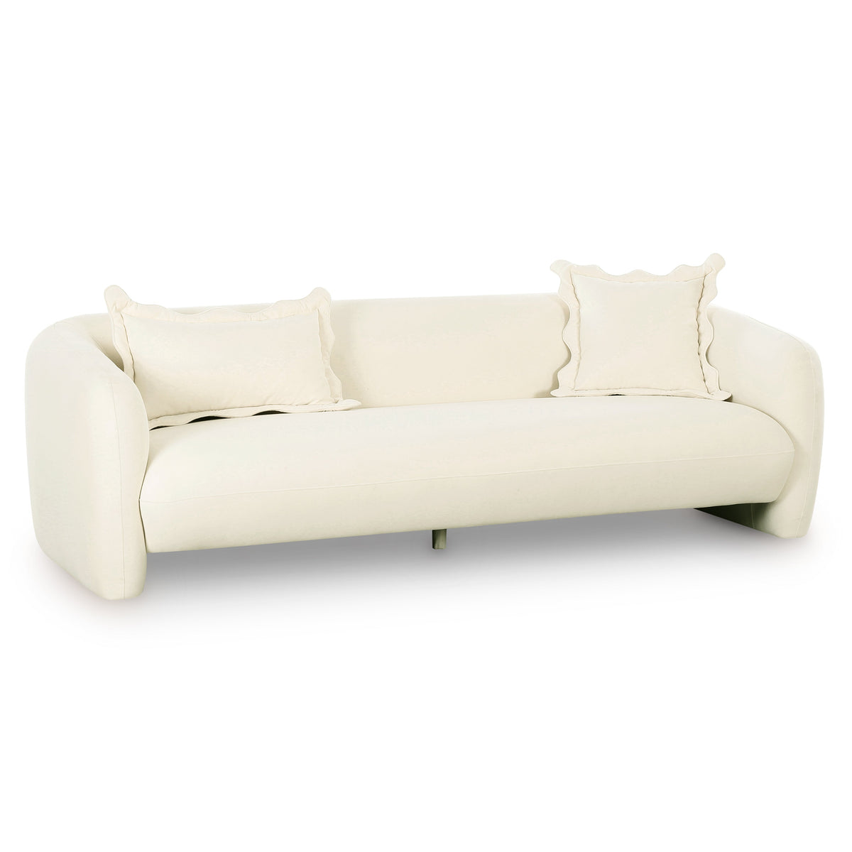 TOV Furniture Lou Cream Performance Velvet Sofa in cream performance velvet, primary product view